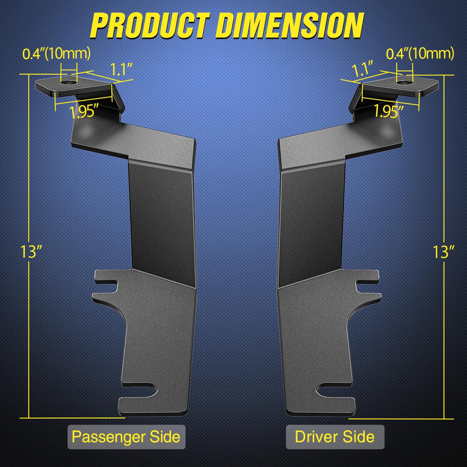 Nilight Ditch Light Brackets Hood Hinges Mount Bracket Kit For Auxiliary Offroad Led Pods Work Lighting Compatible With Ford F-1