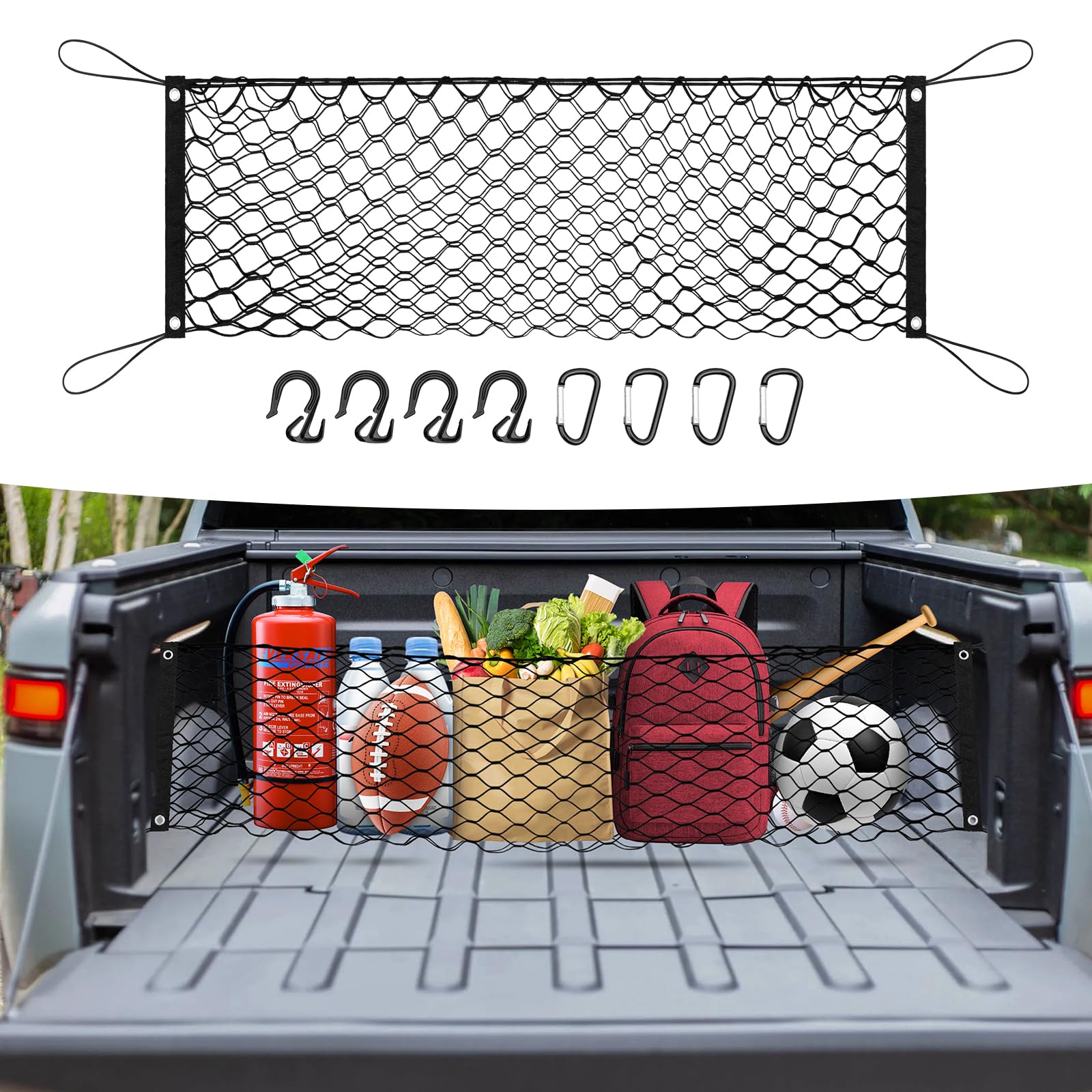 Canvcle Trunk Cargo Net for 2023-2025 Kia Sportage Accessories Envelope Style Mesh Trunk Net Organizer and Storage Stretchable A