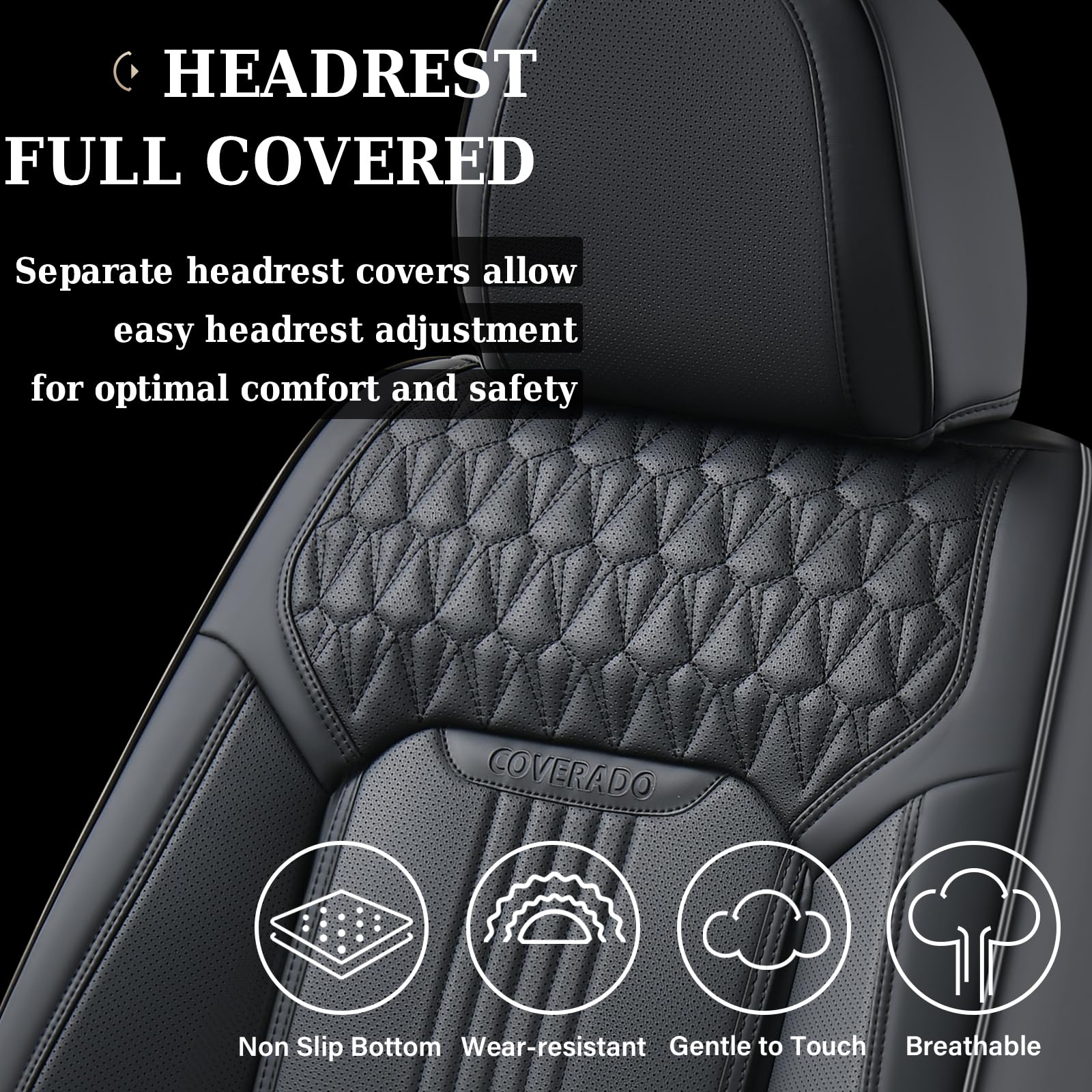 Coverado Seat Covers, Car Seat Covers Front Seats, Black Car Seat Cover, Waterproof Car Seat Covers, Car Seat Cushion, Front Car
