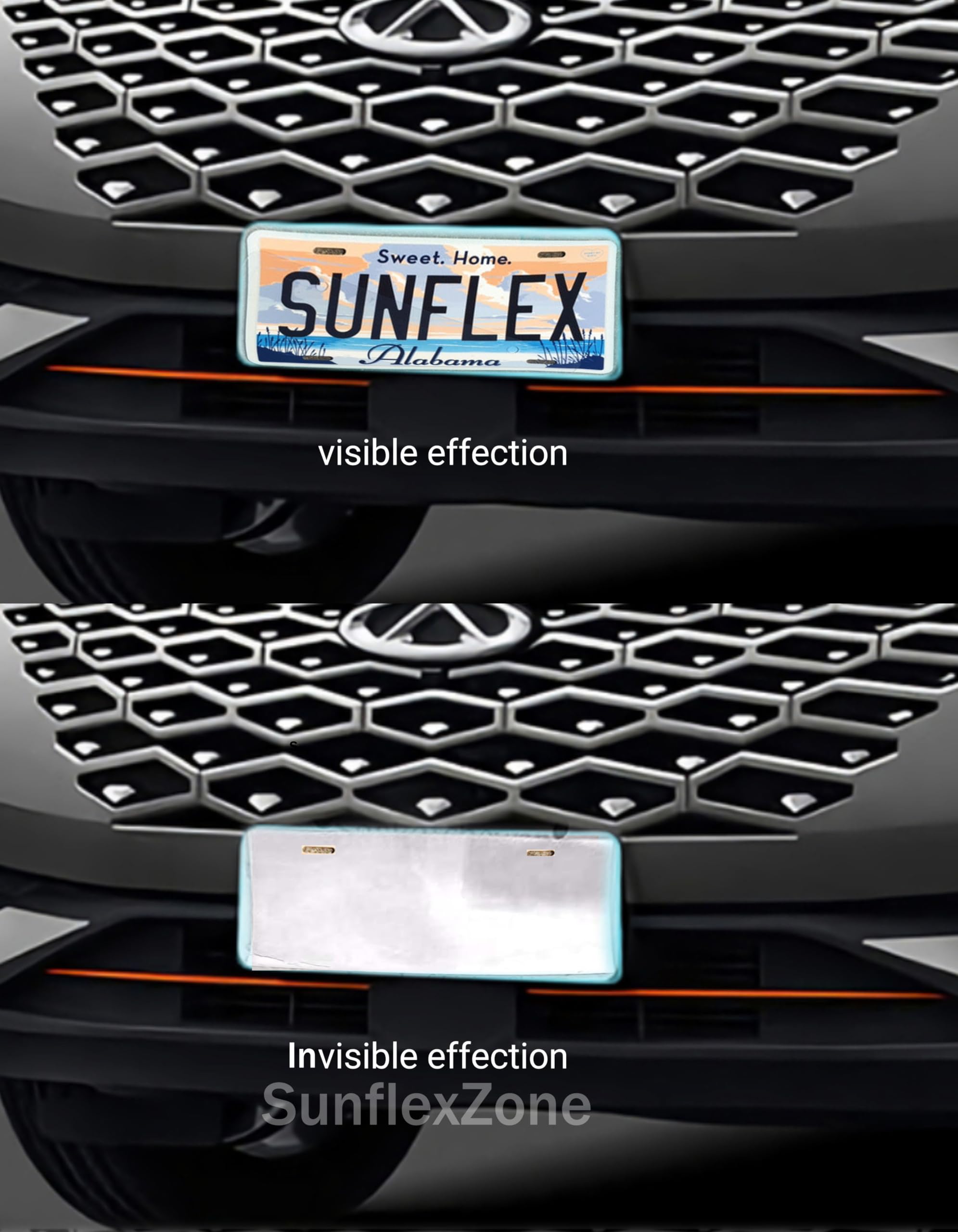 License Plate Privacy Protector Cover, Clear Reflective Waterproof Tag and Weather-Resistant Shield, Transparent Security Guard