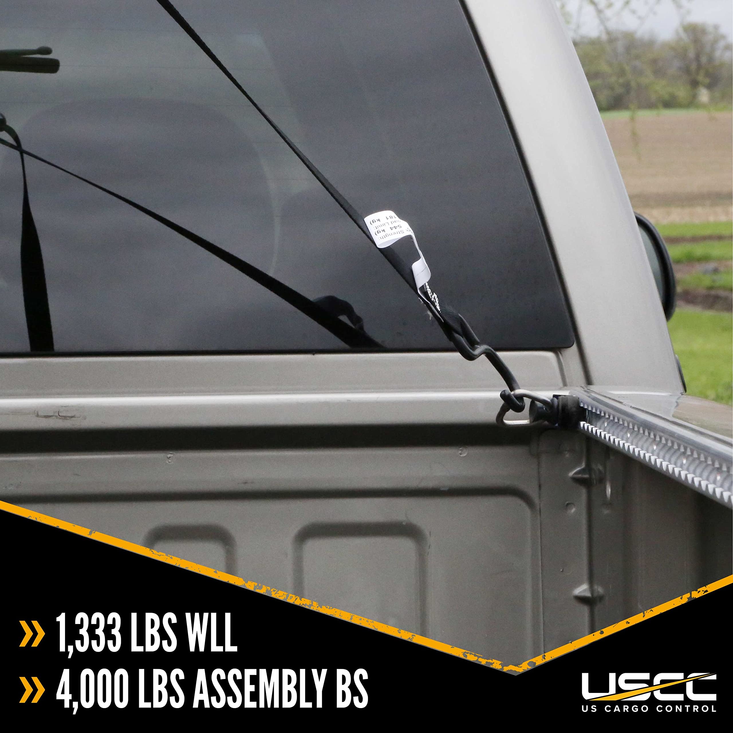US Cargo Control Black L Track Stud Fitting with D Ring, Use with L Track Rails in Your Van, Truck Or Trailer to Create Instant Tie-Down Anchor Points, Working Load Limit of 1,333 Pounds, 10 Pack