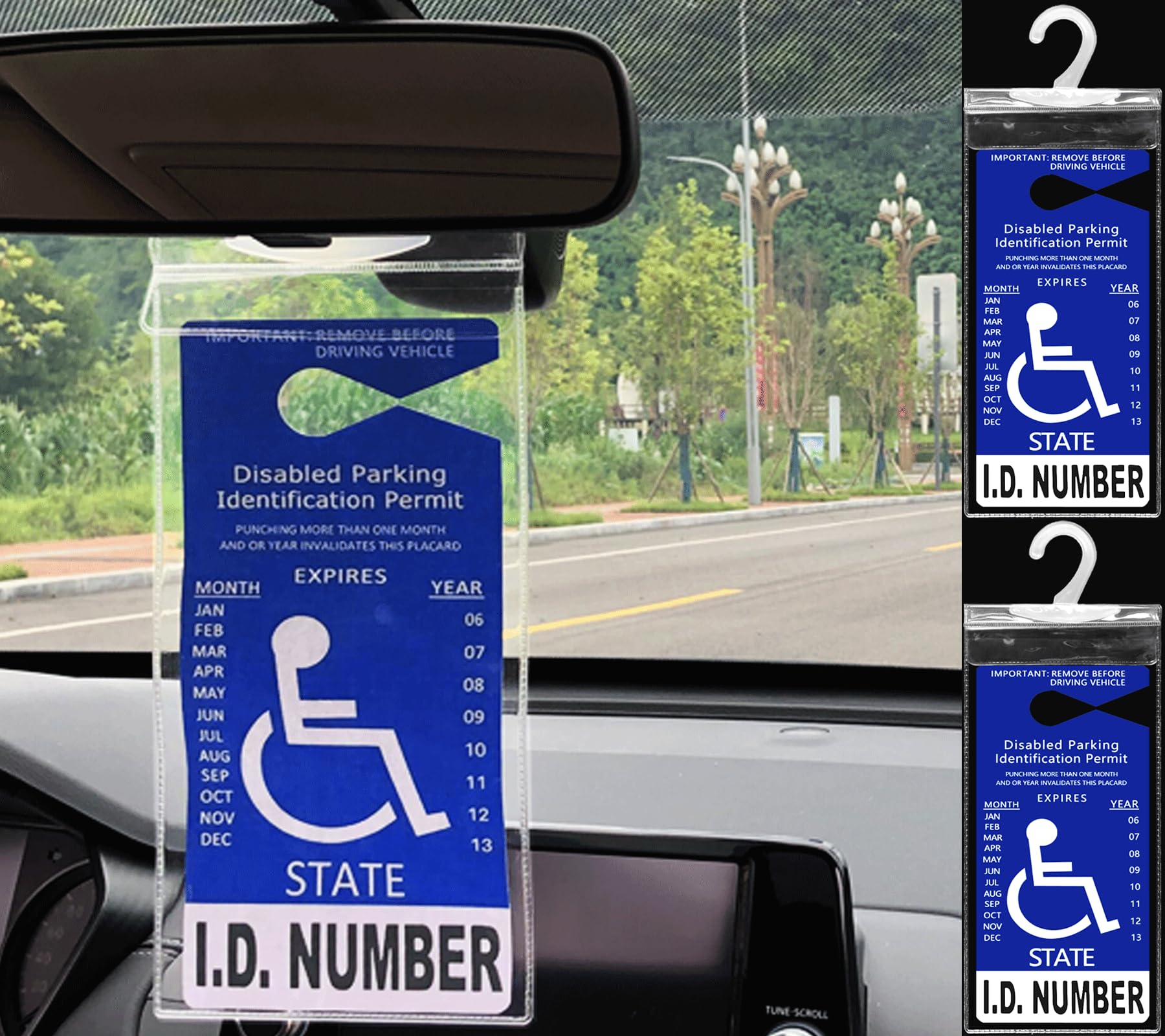 Lofrcin 2 Pcs Handicap Placard Holder For Auto, Ultra Transparent Handicapped Placard Holder, Handicap Parking Sign Holder With 