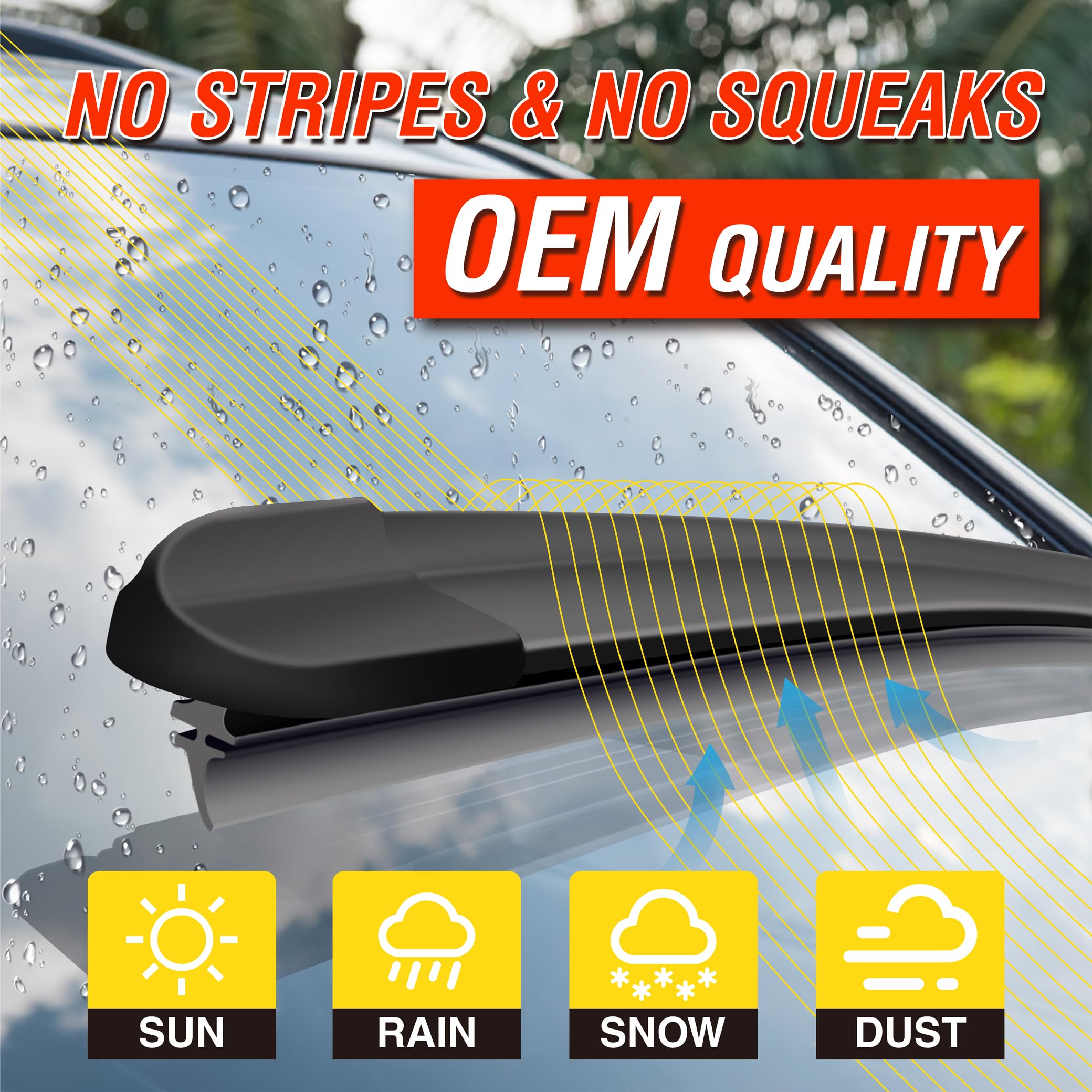 5 Plus Wiper Blades 24 22 Windshield Wiper Blades (Set Of 2),Automotive Replacement Windshield Wiper Blades Oem Quality Premium