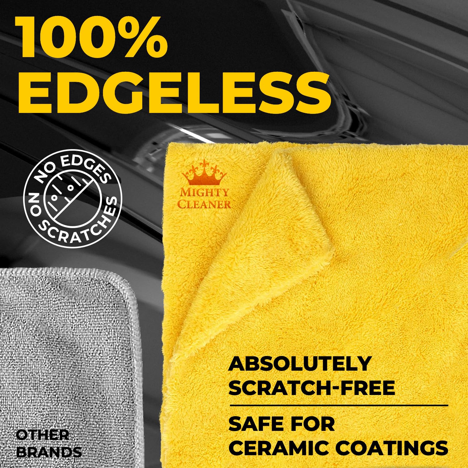 Edgeless Microfiber Towels For Cars - 6Pk (12   X12   ) - 540 Gsm - Super Soft Drying Towels Car Detailing & Buffing - Scratch-F