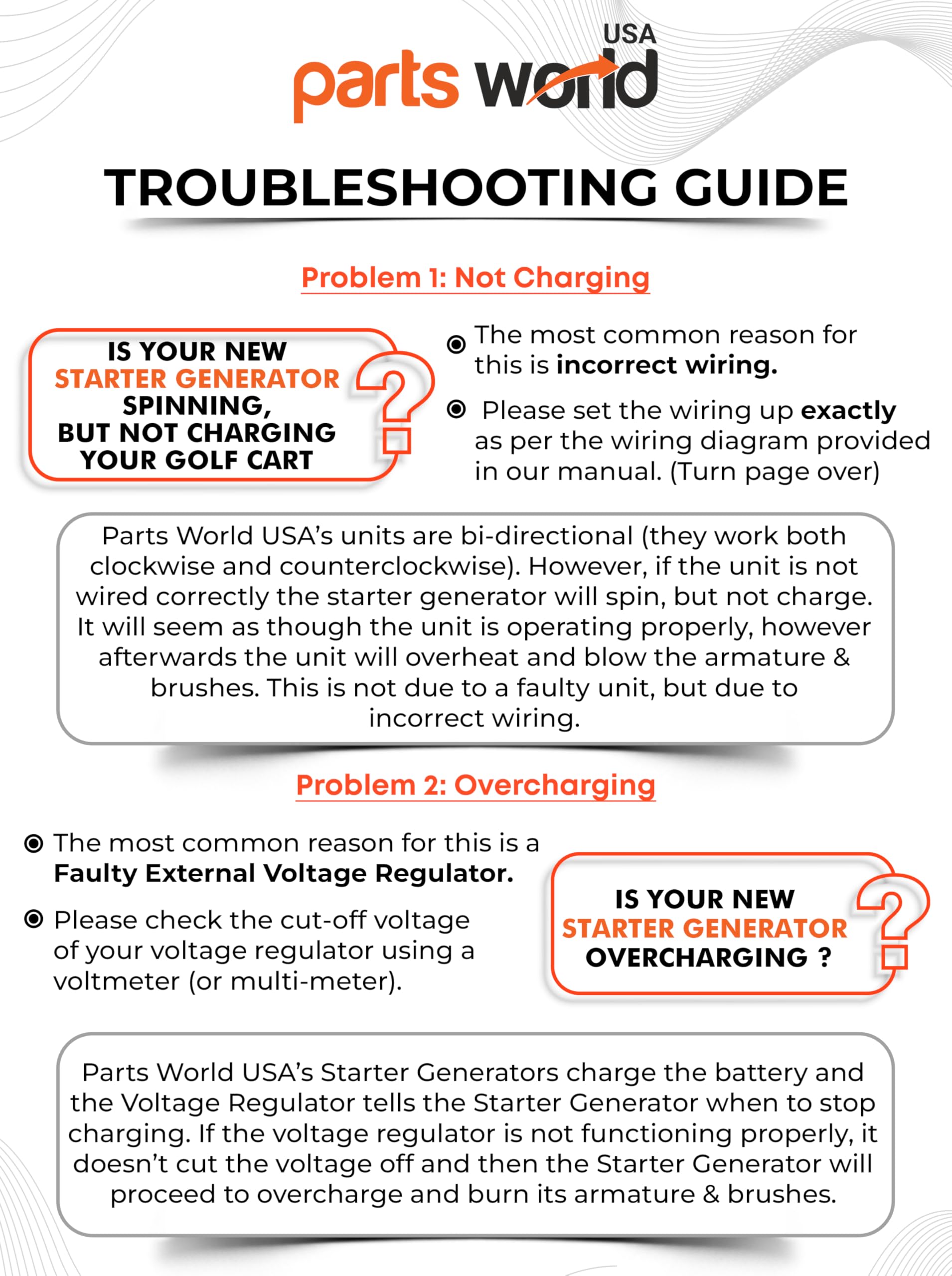 PARTS WORLD USA 12V Starter Generator for Club Car DS 1996-2007 Golf Cart | EZ-GO Golf Cart TXT Models 1980-1993|1018337-01 1018