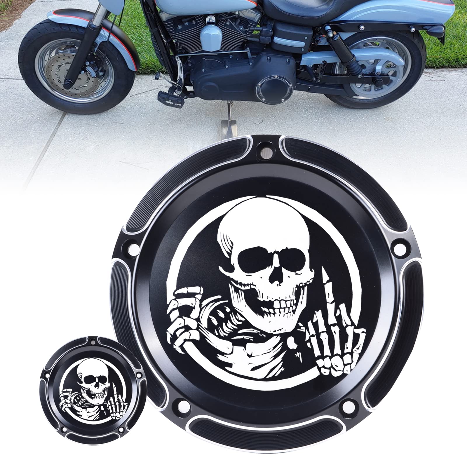 Goldfire 5 Hole Derby Timer Cover And Points Covers Fits For Harley 1999-2014 Big Twin Cam Touring Road King Electra Glide Flhr 