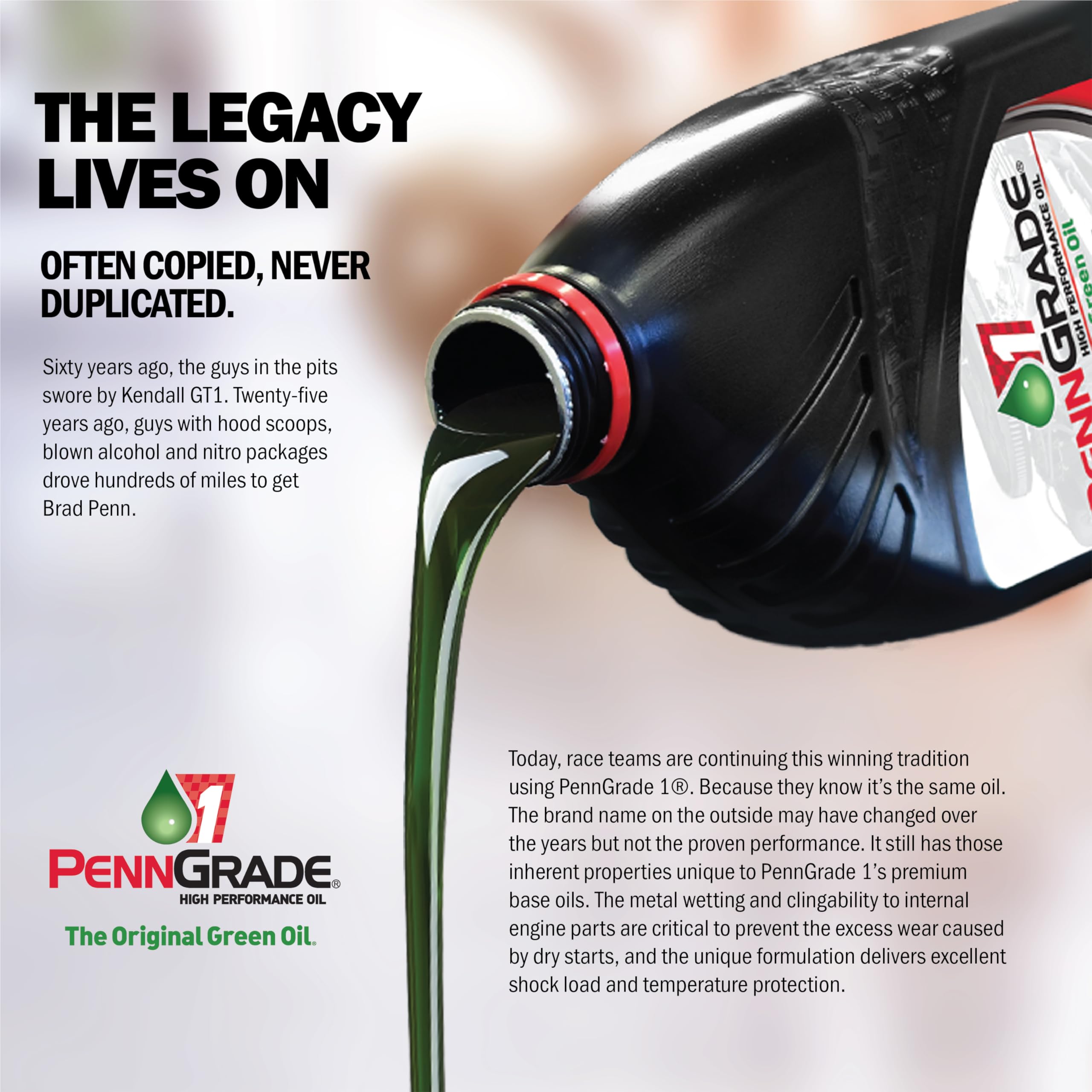 Penn Grade 1, 71196, Synthetic Blend High Performance Oil Sae 20W-50, 1 Quart (12 Pack)