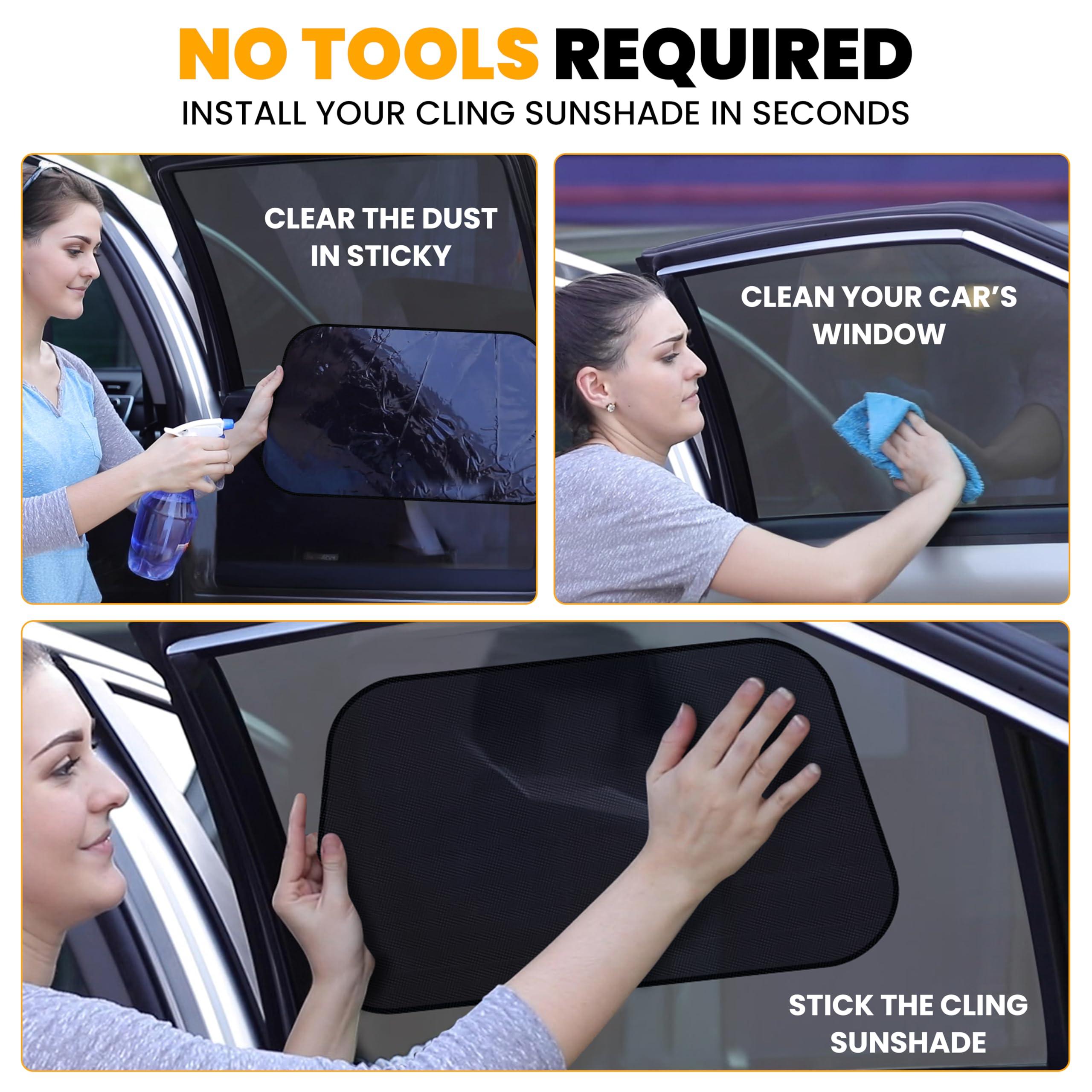 Econour Car Side Window Shades | Xl - 4 Pack Sunshade For Kids ' Windows | Auto Sun Protection, Blocks Uv And Sun Glare