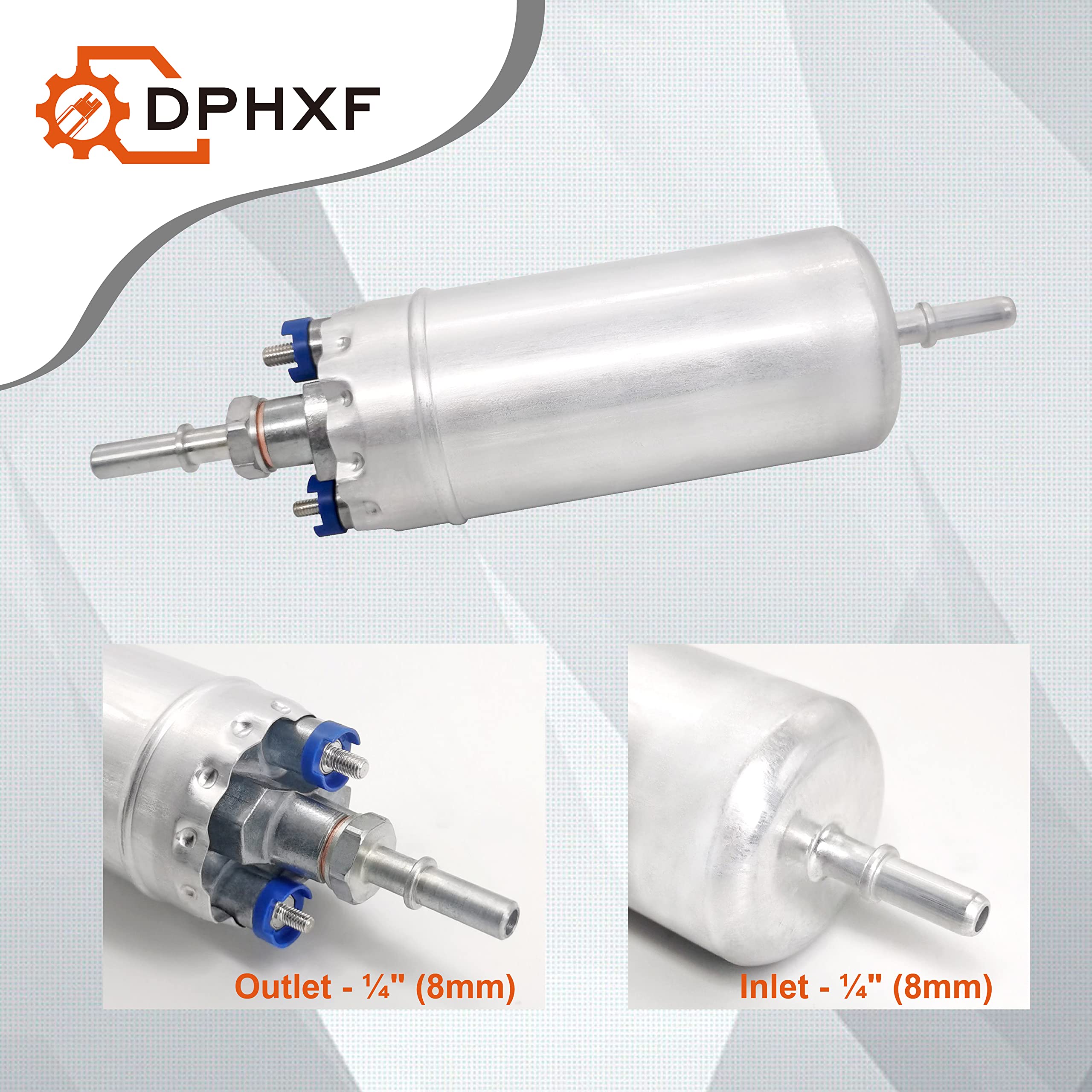 Dphxf 12V Gasoline Inline High Pressure Fuel Pump ,200Lph High Flow 125Psi,16.4 Feet Of Super Suction Power,Universal Replacement E2000