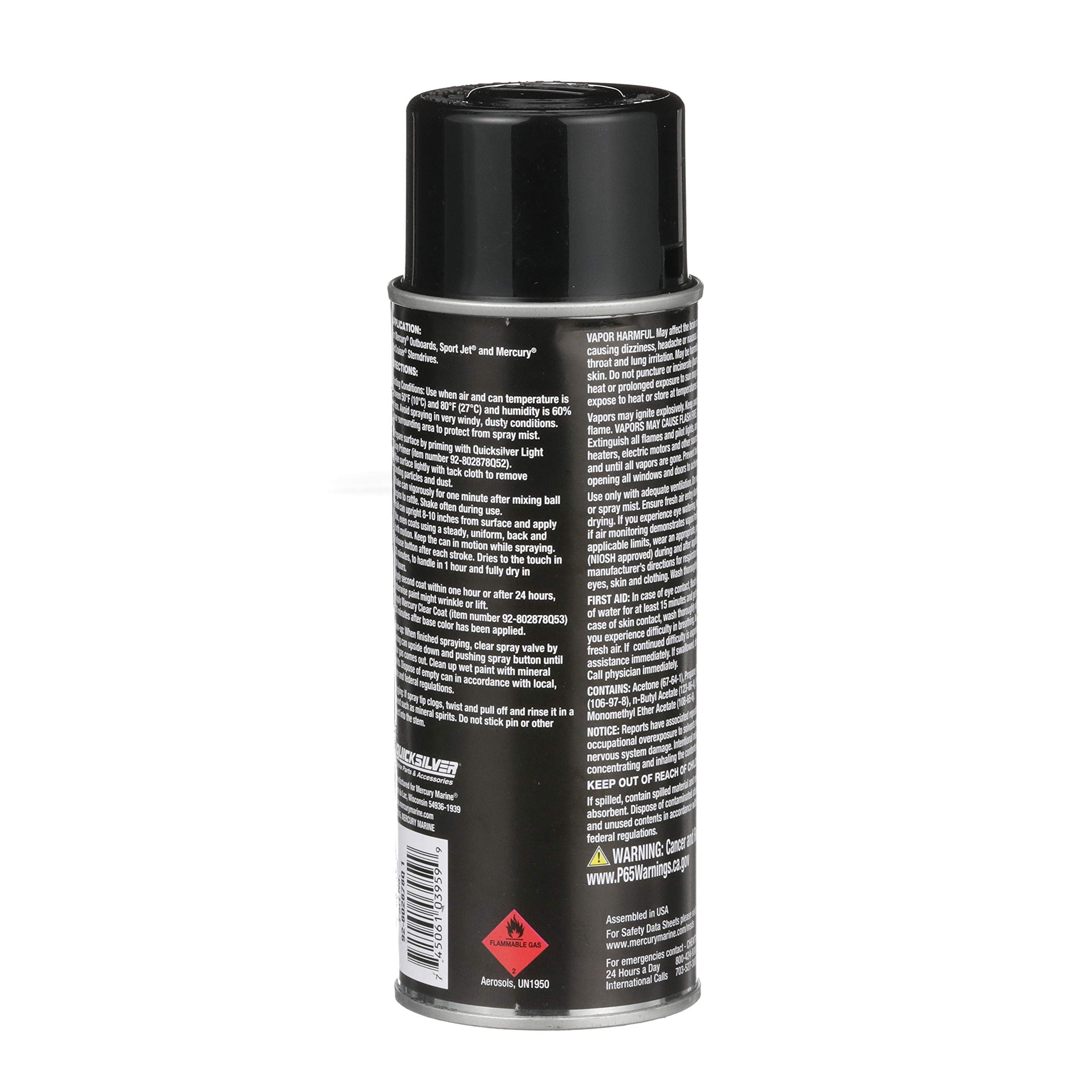Quicksilver 802878Q1 Phantom Black - Gloss Enamel Spray Paint