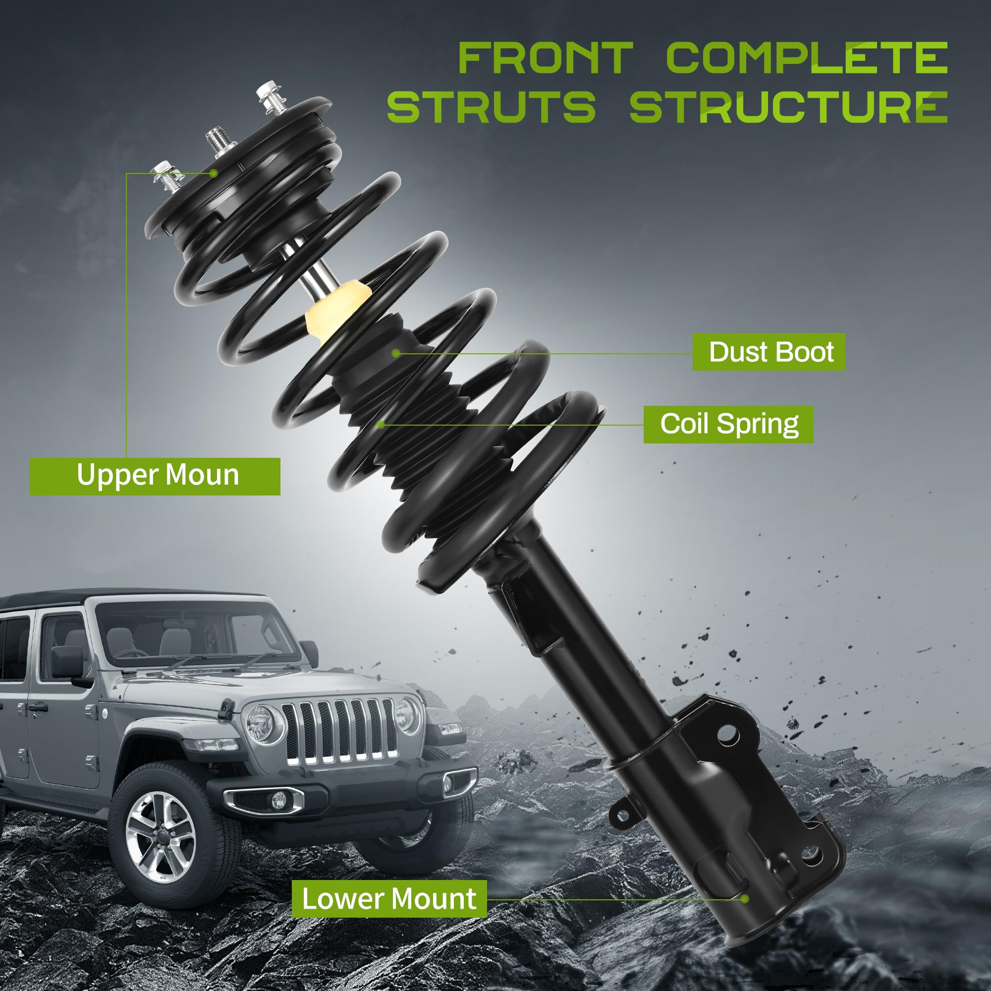 Autosaver88 Front Complete Struts Shocks And Coil Spring Assembly Compatible With 2005-2010 Ford Mustang