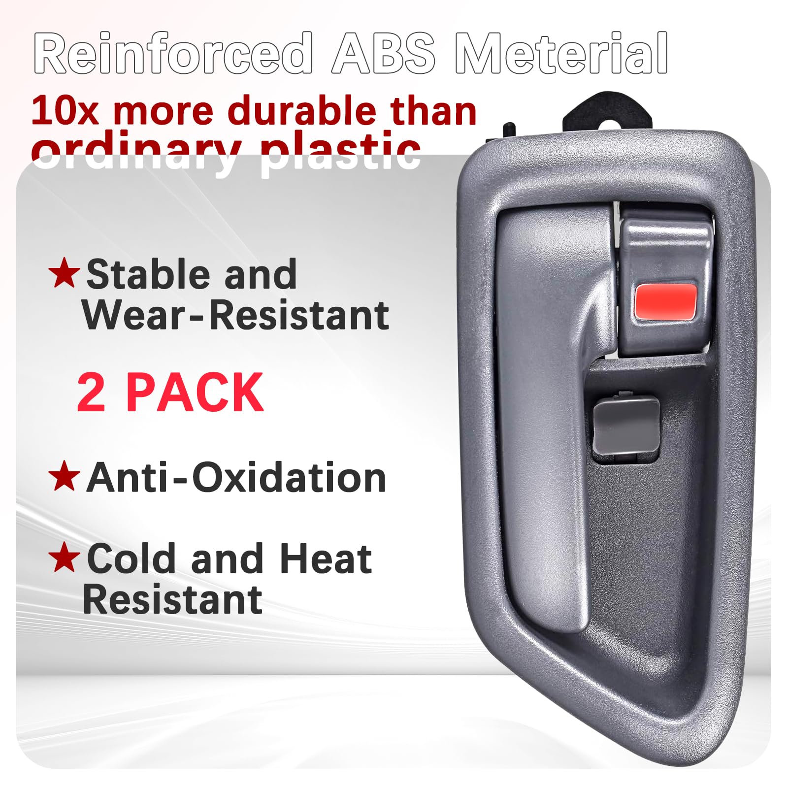 FAERSI Gray Interior Door Handle Replacement for 1997-2001 Camry - 2Pcs Front & Rear Driver/Passenger Side