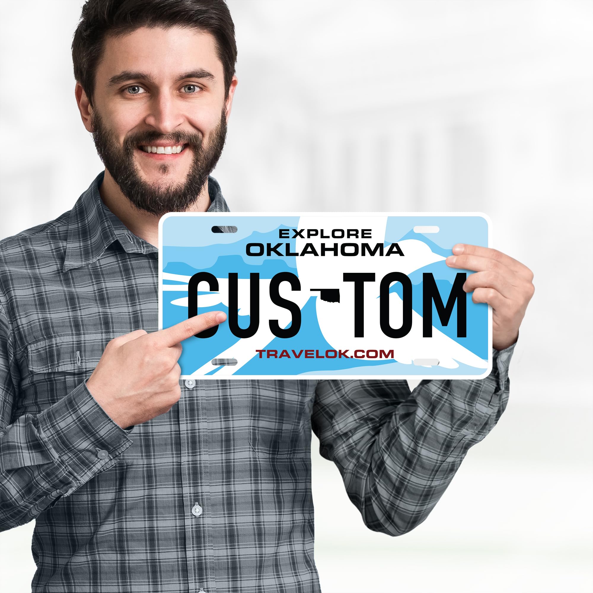 Custom Oklahoma License Plate, Personalized License Plates For Car, 6X12 Inch, Rust-Free Fade Resistant Aluminum, Usa Made By My