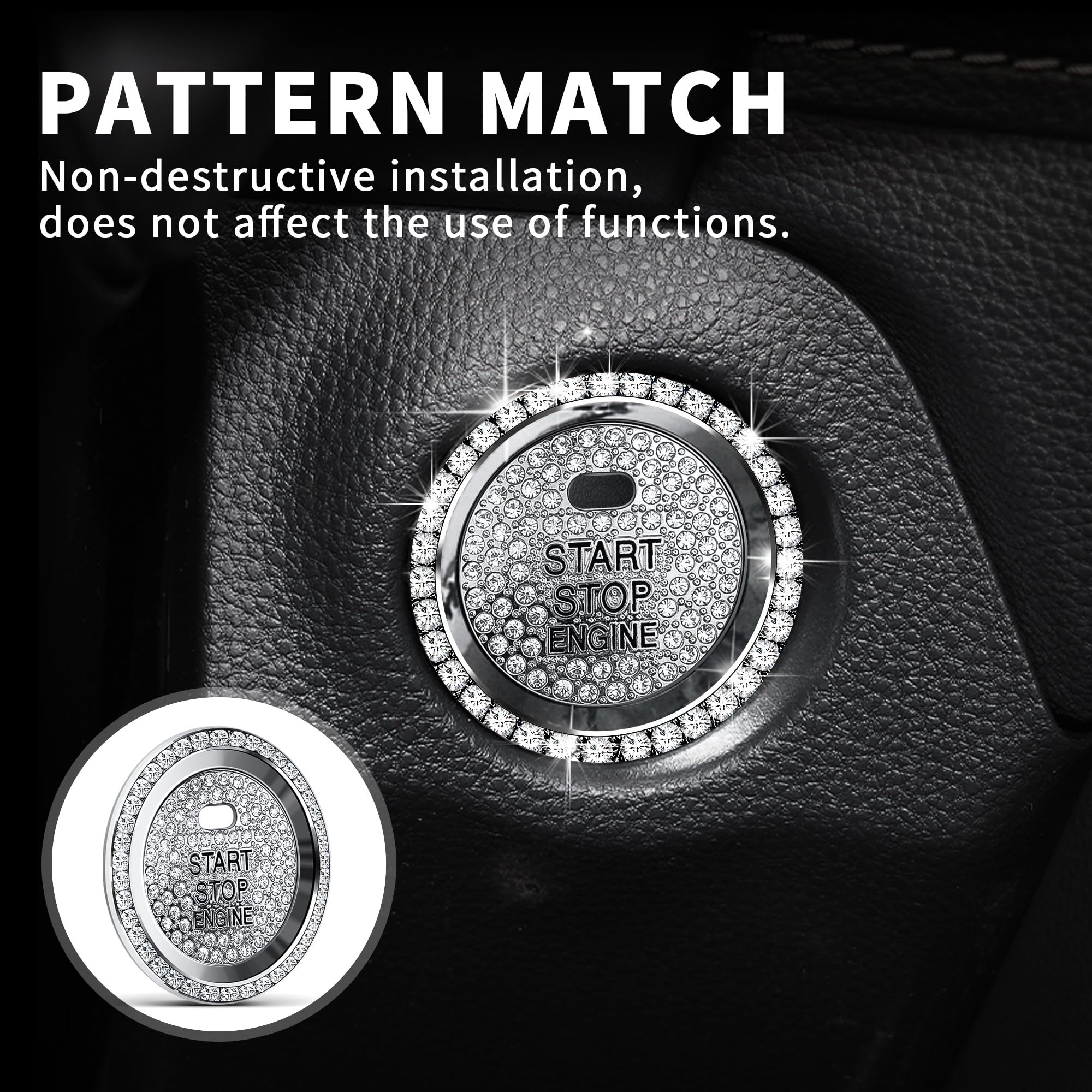 Polodunn Bling Crystal Car Interior Accessories For Toyota Rav4 2025 2024 2023 2022 2021 2020 2019 -Air Conditioning Knob Cover,