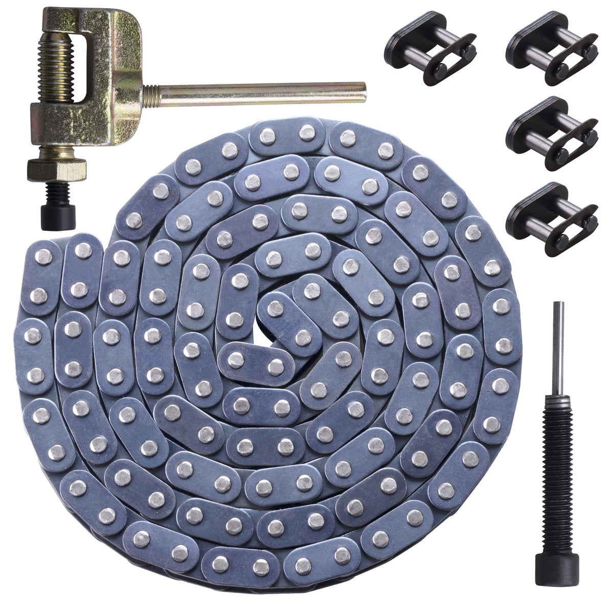 CNCMOTOK T8F Drive Chain 116 Links + Chain Breaker, fit for 2 Stroke 43cc 47cc 49cc Chopper Mini Bikes Coolster Pocket Bike Mini