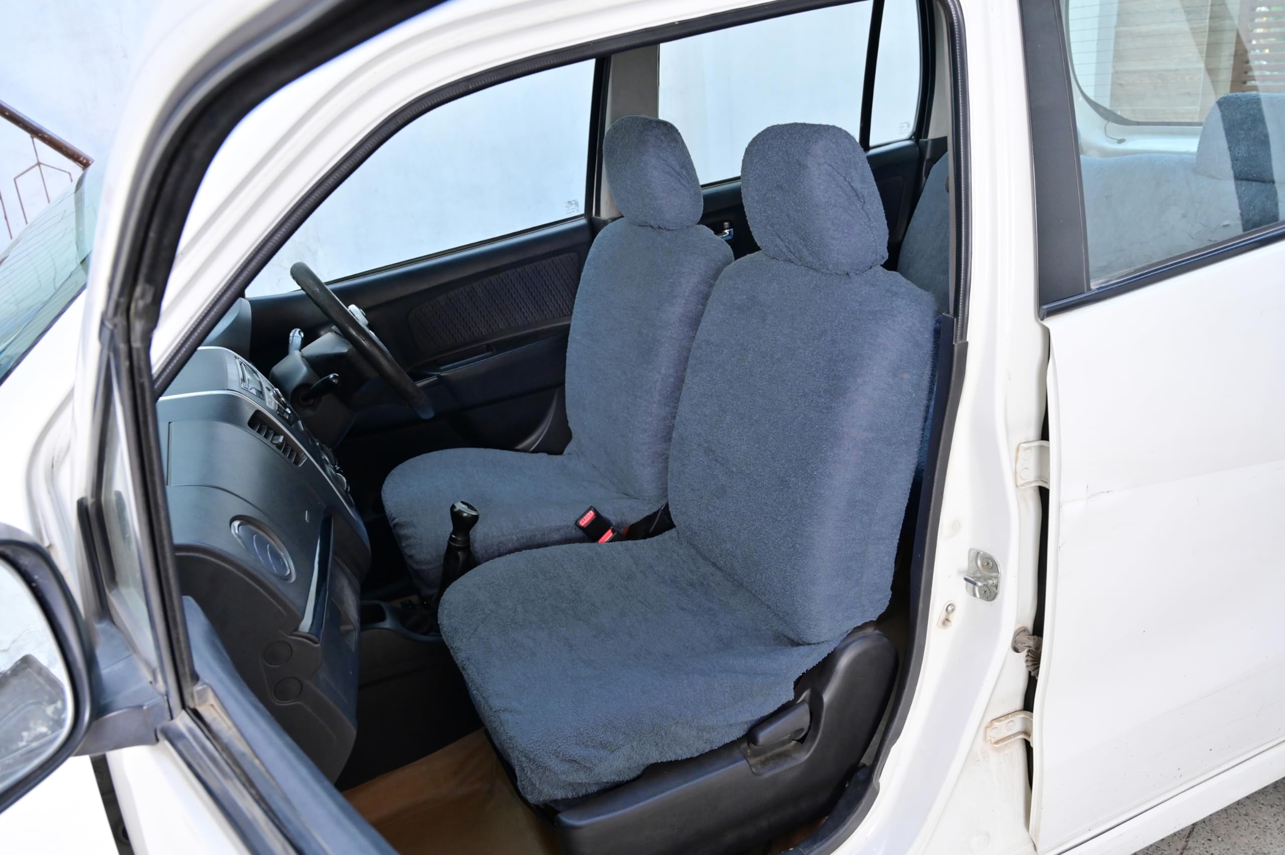 Chiefride Cotton car seat Cover for Alto 800 (Towel Type)(Cotton)(Elastic Fitting for Easy Installation) (Grey)