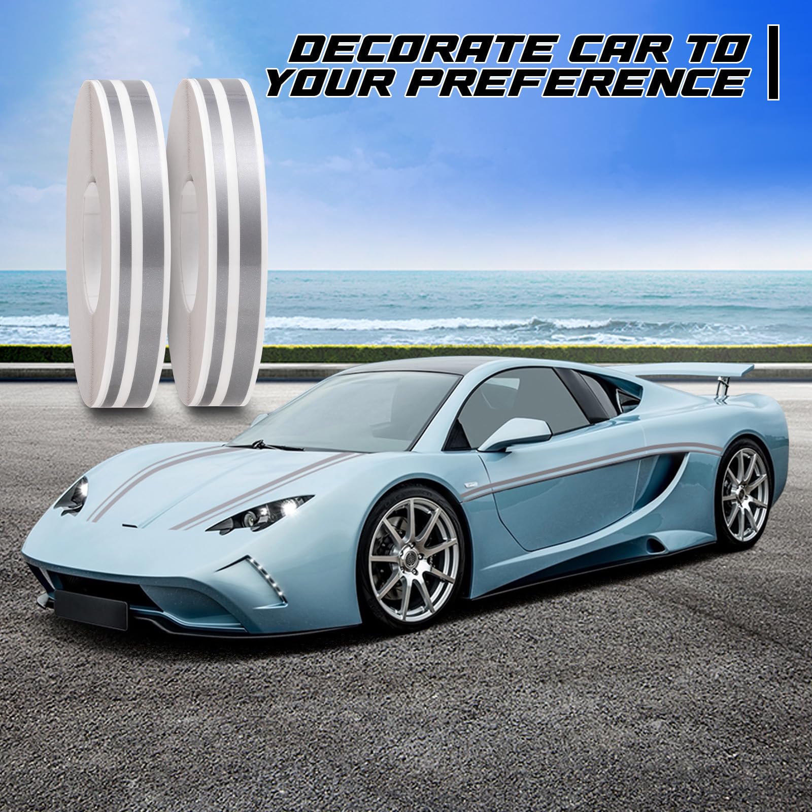 Spurtar Car Pinstripe Tape, Pinstriping Automotive Tape, Vinyl Thin Fine Line Decal, Motorcycle Boat, Racing Stripes Diy Sticker