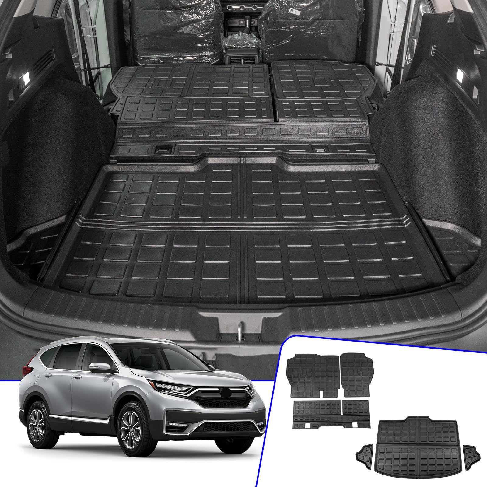 Rongtaod Cargo Mat Compatible With 2023 2024 2025 Honda Crv Trunk Mat Cargo Liner Tpe All Weather Back Seat Cover Protector Cr-V