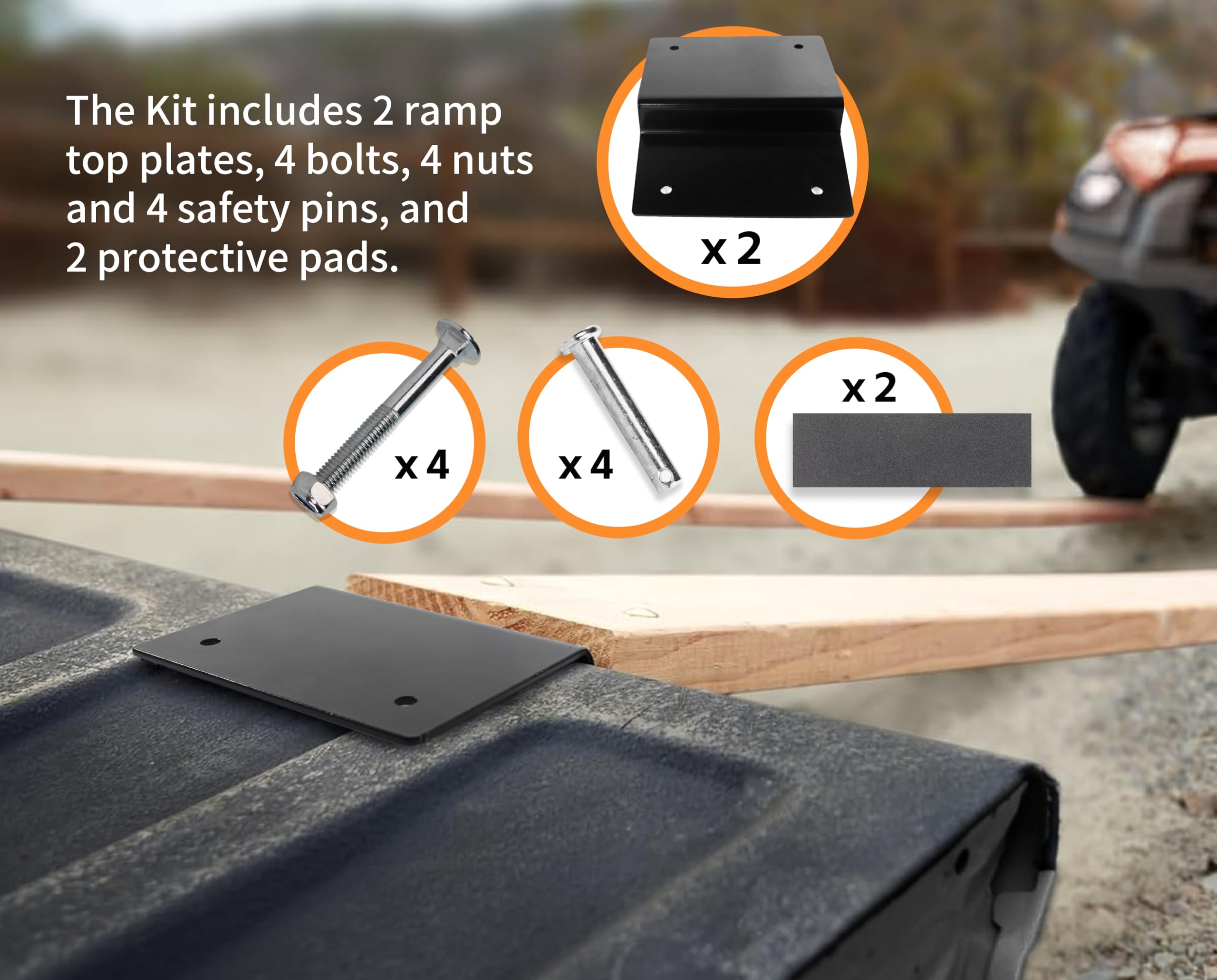 Maxxhaul 50872 Steel Ramp Top Kit - Quickly Create Your Own Ramps With 2''X8'' Planks To Safely Load Atv Motorcycle And Lawn Equ