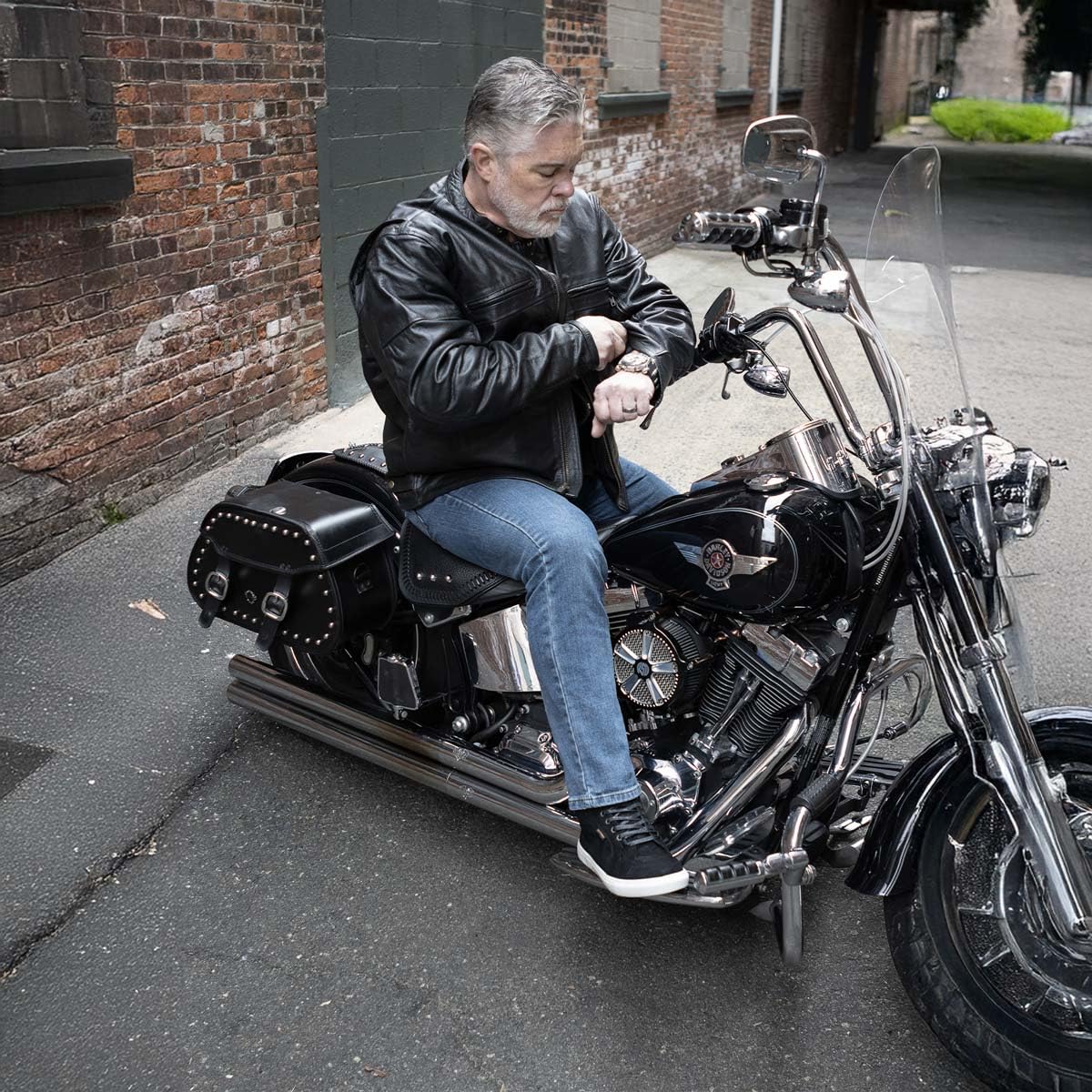 Milwaukee Leather MBM9155 Men's Black Suede Leather Reinforced Street Riding Waterproof Shoes w/Ankle Support - 9