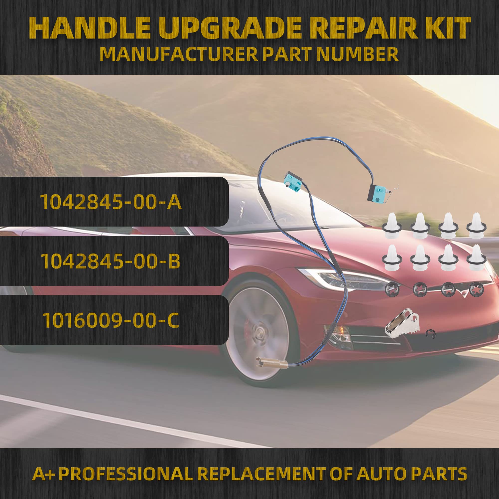 Dasbecan Door Handle Repair Kit Upgraded Compatible With Tesla Model S 2012-2017 With Micro Switch Harness Handle Paddle Door Pa