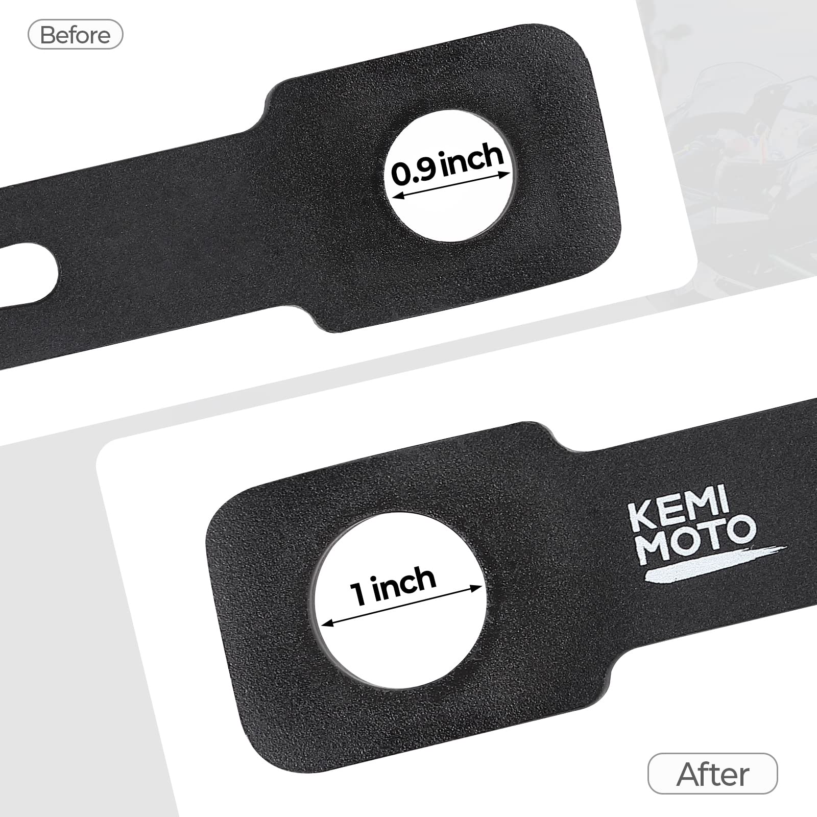 Kemimoto Motorcycle License Plate Bracket Universal Black Curved Motorcycle License Plate Holder Side Motorcycle License Plate M