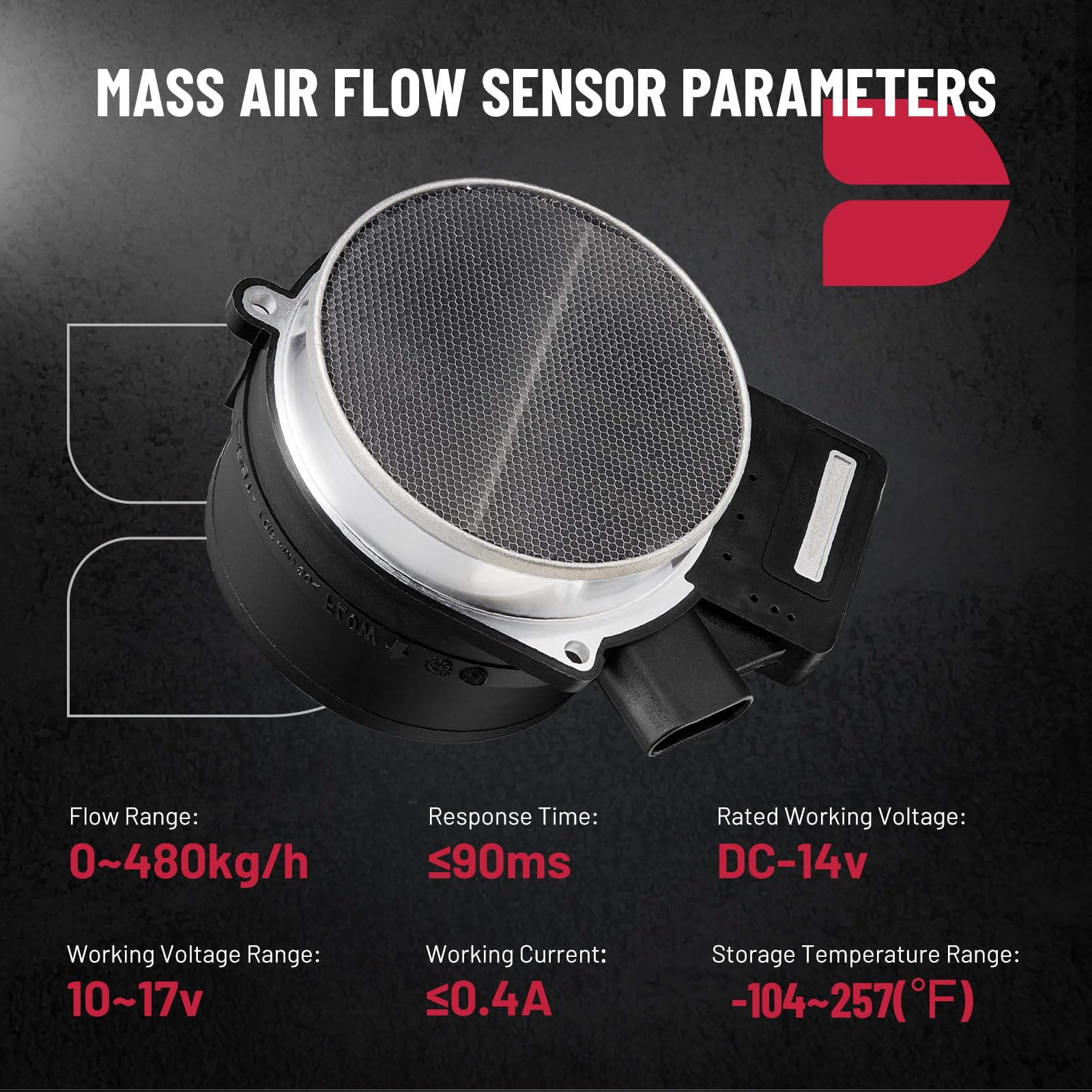 Bdfhyk Mass Air Flow Sensor Meter Maf 25318411 Af10043 25168491 Compatible With Silverado, Suburban, Tahoe, Yukon Xl, Sierra, Escalade, Esv