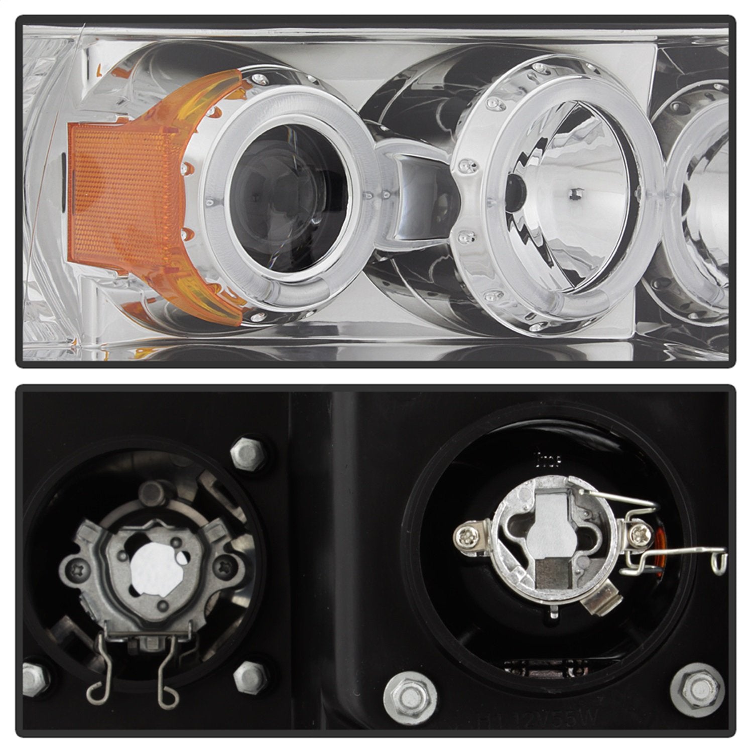 Spyder Pro-Yd-Dr02-Hl-C Dodge Ram Halo Led Chrome Projector Headlights Assembly (Sold In Pairs)