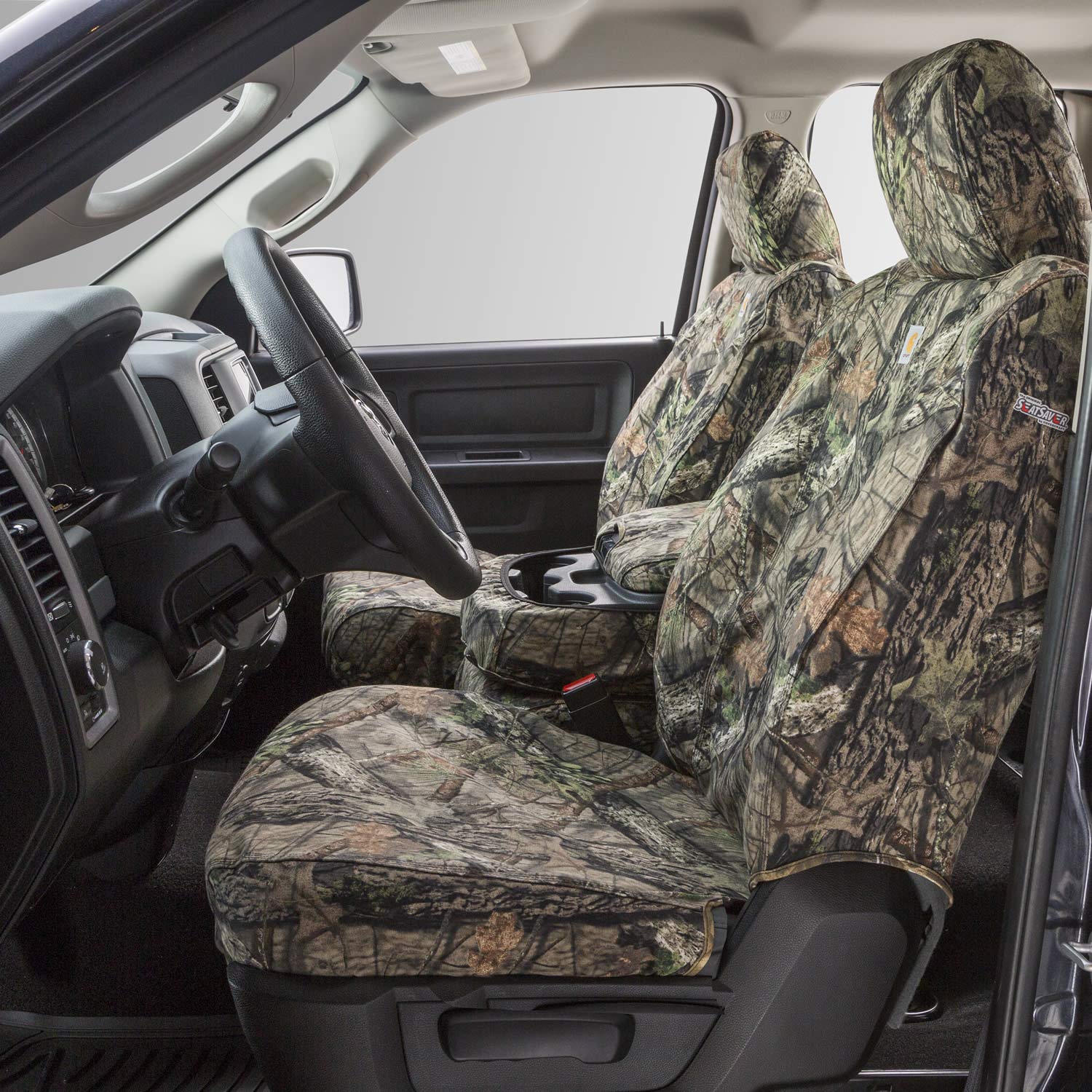 Covercraft Mossy Oak Camo Carhartt Seatsaver Custom Seat Covers | Fits 2011-2016 Ford F-250/F-350, 2015-2016 F-450/F-550 | 1St R