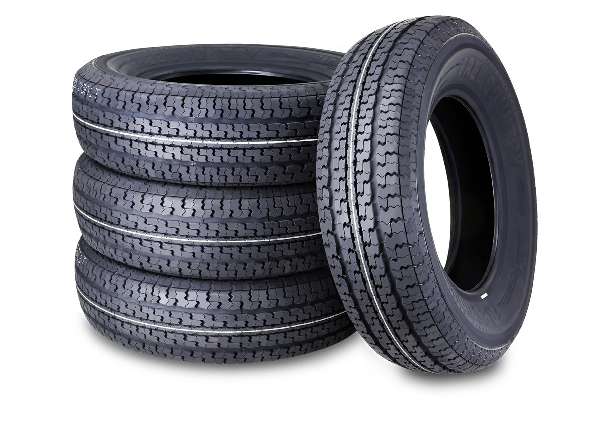 Libra Trailer Parts Set Of 4 Heavy Duty Trailer Tires St205/75R15 205 75 15 10-Ply Load Range E Steel Belted Radial W/Scuff Guard