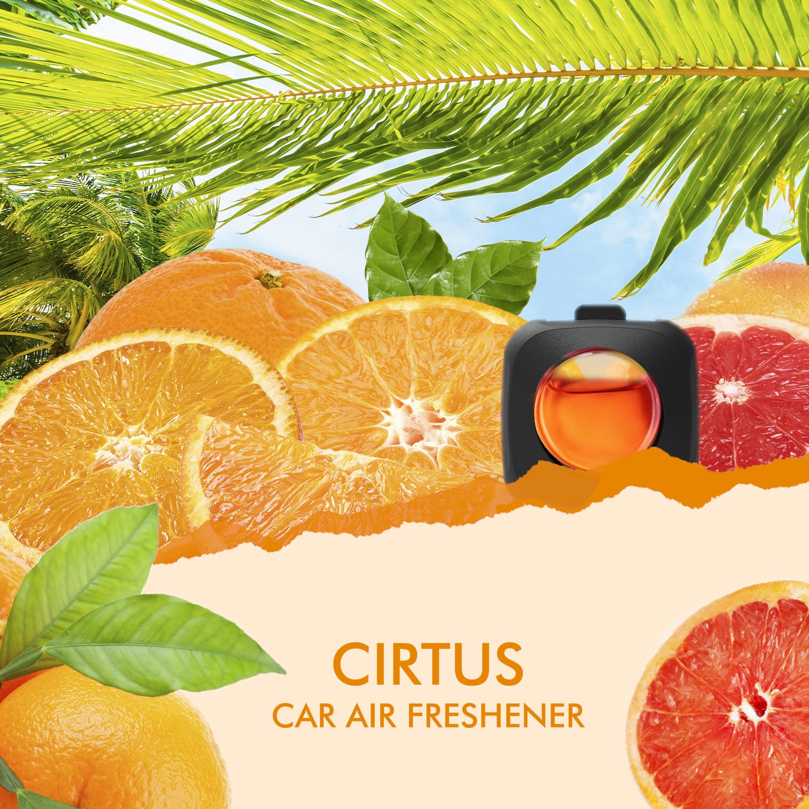 Car Air Fresheners, 6 Pack, Citrus, Car Fresheners Vent Clips, Long Lasting Air Freshener For Car, Car Refresher For Men Women