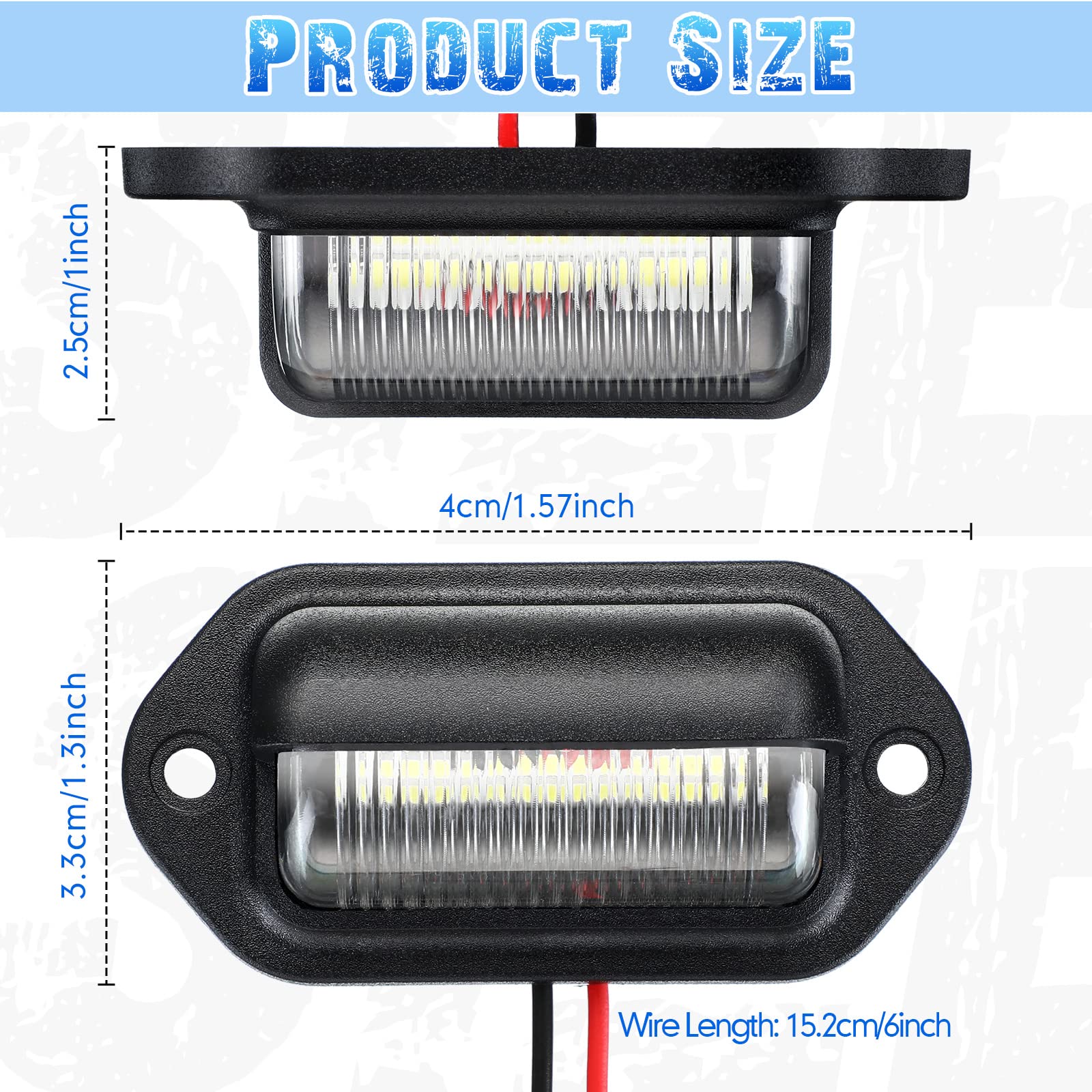 Mudder 16 Packs 12V 6 Led License Plate Light Waterproof License Plate Lamp Taillight For Truck Suv Trailer Rv Trucks And Boats