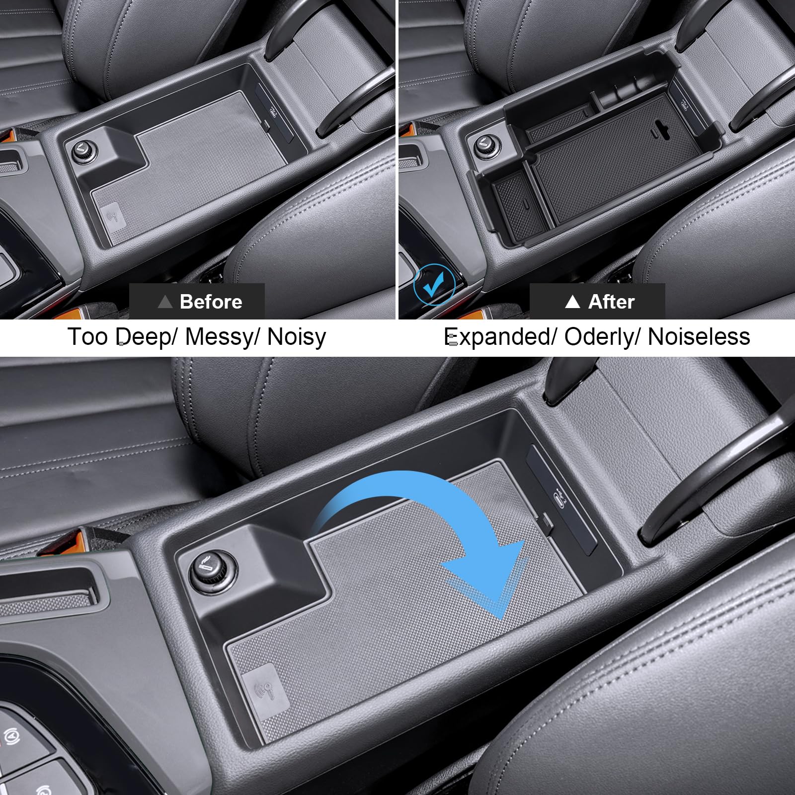 Coleya Center Console Organizer For Audi A4 (2017-2024), For Audi A5 (2017-2024), 2023 A Udi A4 Center Console Organizer 2024 A Udi A5 Armrest Trays A4/A5 Storage Box Coin Container A4/A5 Accessories