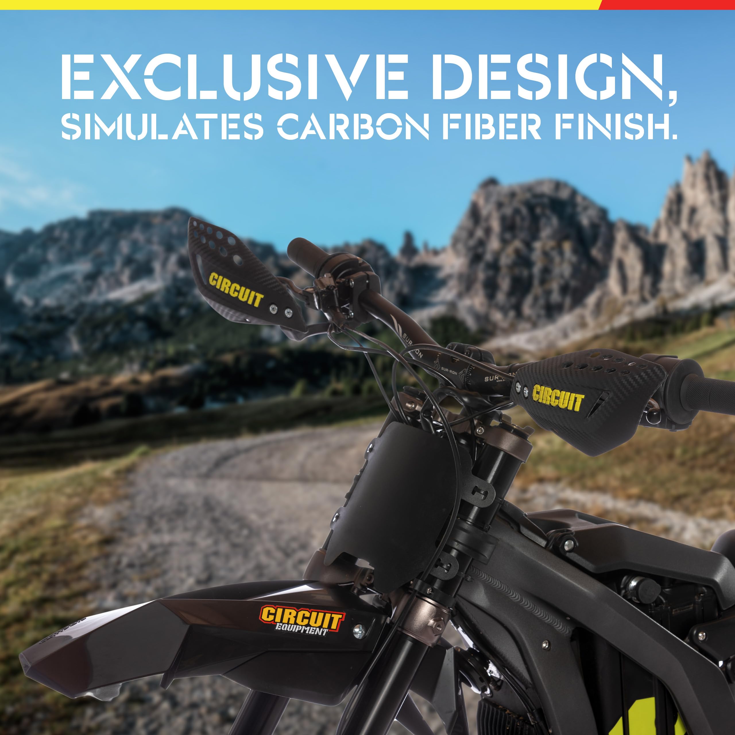 Circuit Equipment - Vector Universal Motorcycle Handguards - High-Strength Polymer With Ergonomic Design For Comfort And Protection - Ensures Durability And Style In Any Weather - Carbon/Red