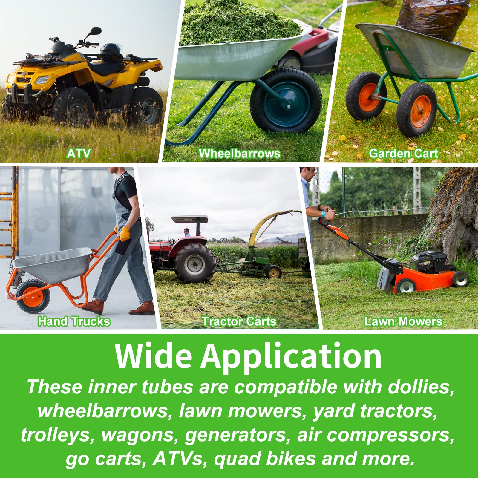 15X6.00-6'' Inner Tubes, 2 Pack Heavy Duty 15X6-6 Replacement Tire Inner Tube With Tr-13 Straight Valve Stem For Lawn Mower, Rid