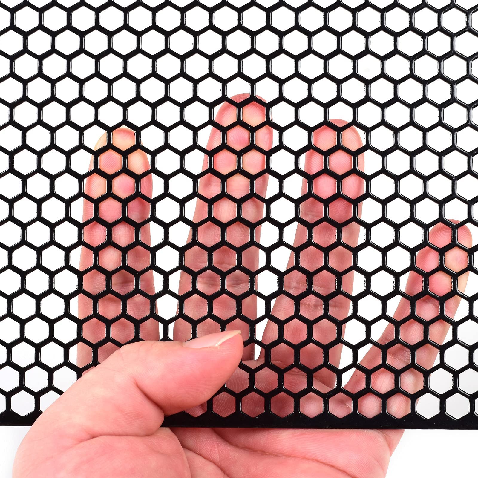 Aggauto Universal 40''X13'' Car Grill Mesh - Aluminum Alloy Automotive Grille Insert Bumper Honeycomb Hole 6Mm Spacing 1Mm, One