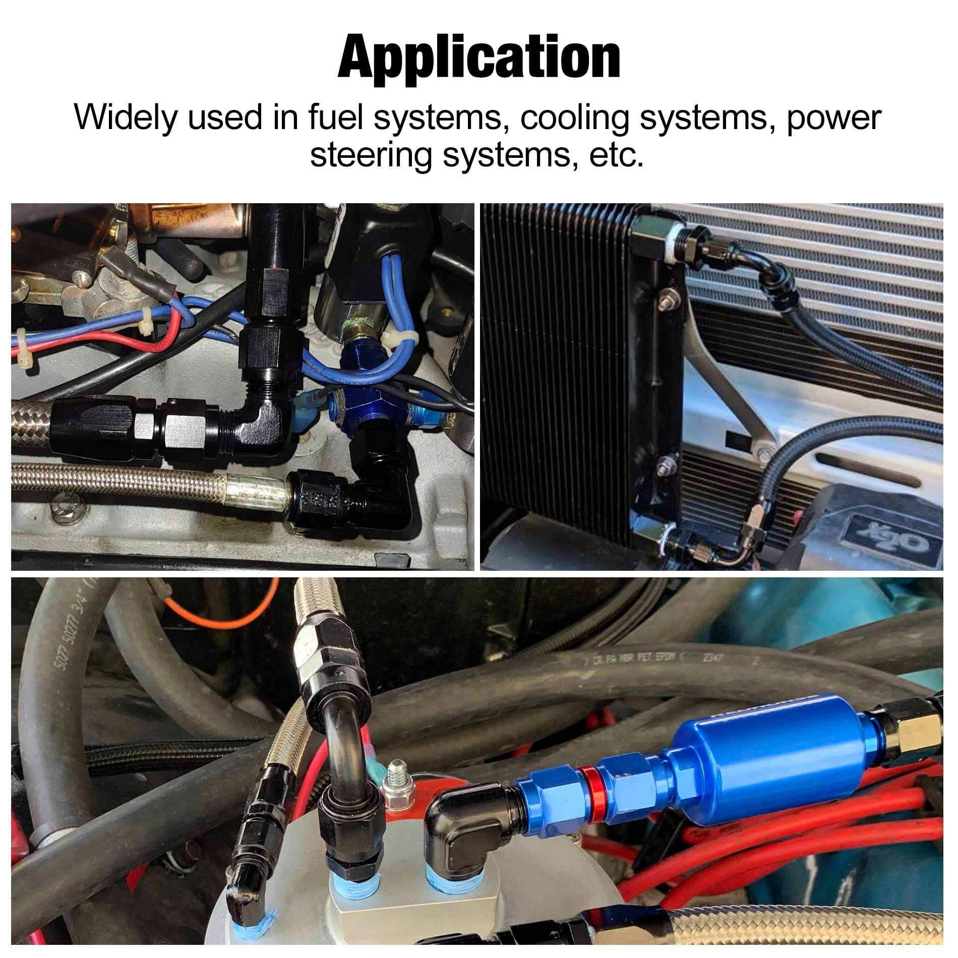 Evil Energy 8An To 3/8'' Npt Male 90 Degree Fitting Adapter Aluminum