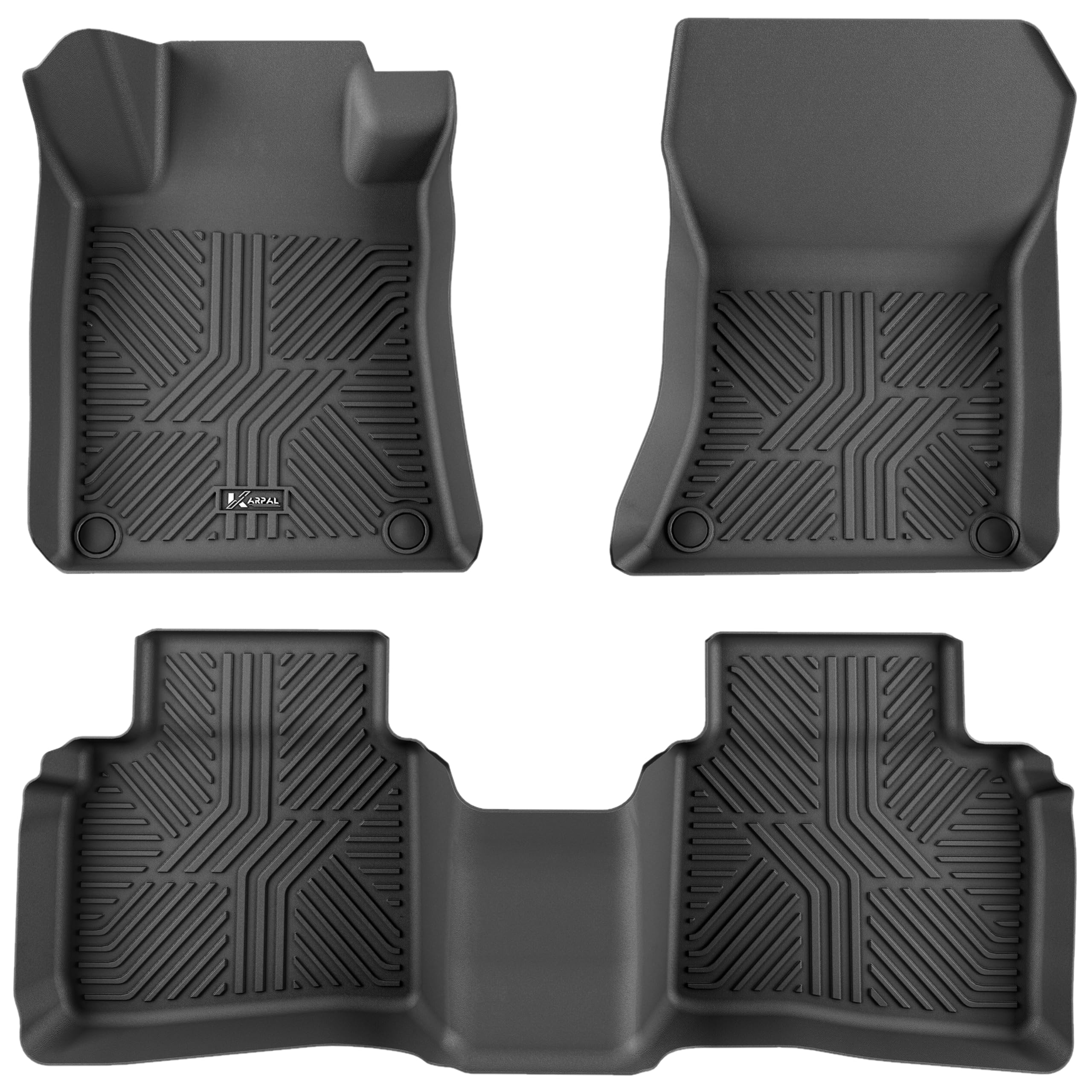 Karpal Floor Mats For Nissan Altima 2019-2024 2025, Front & 2Nd Row, Tpe Rubber All Weather Protection Heavy Duty Floor Liners A