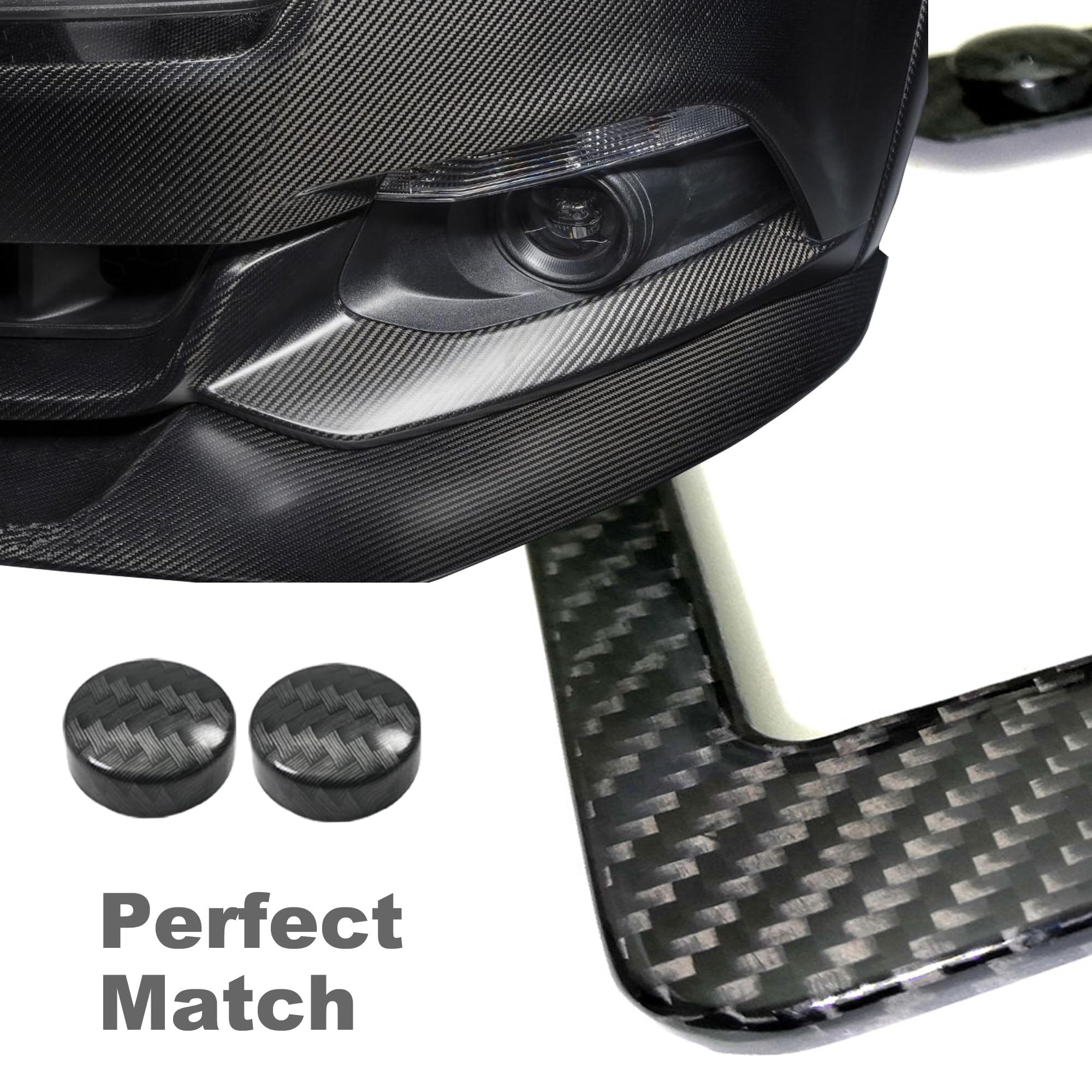 Zxfoog Carbon Fiber License Plate Frame- 100% Handcrafted Real Carbon Fiber Cloth Wrap Holder, Wide Edge Black Stainless Steel C