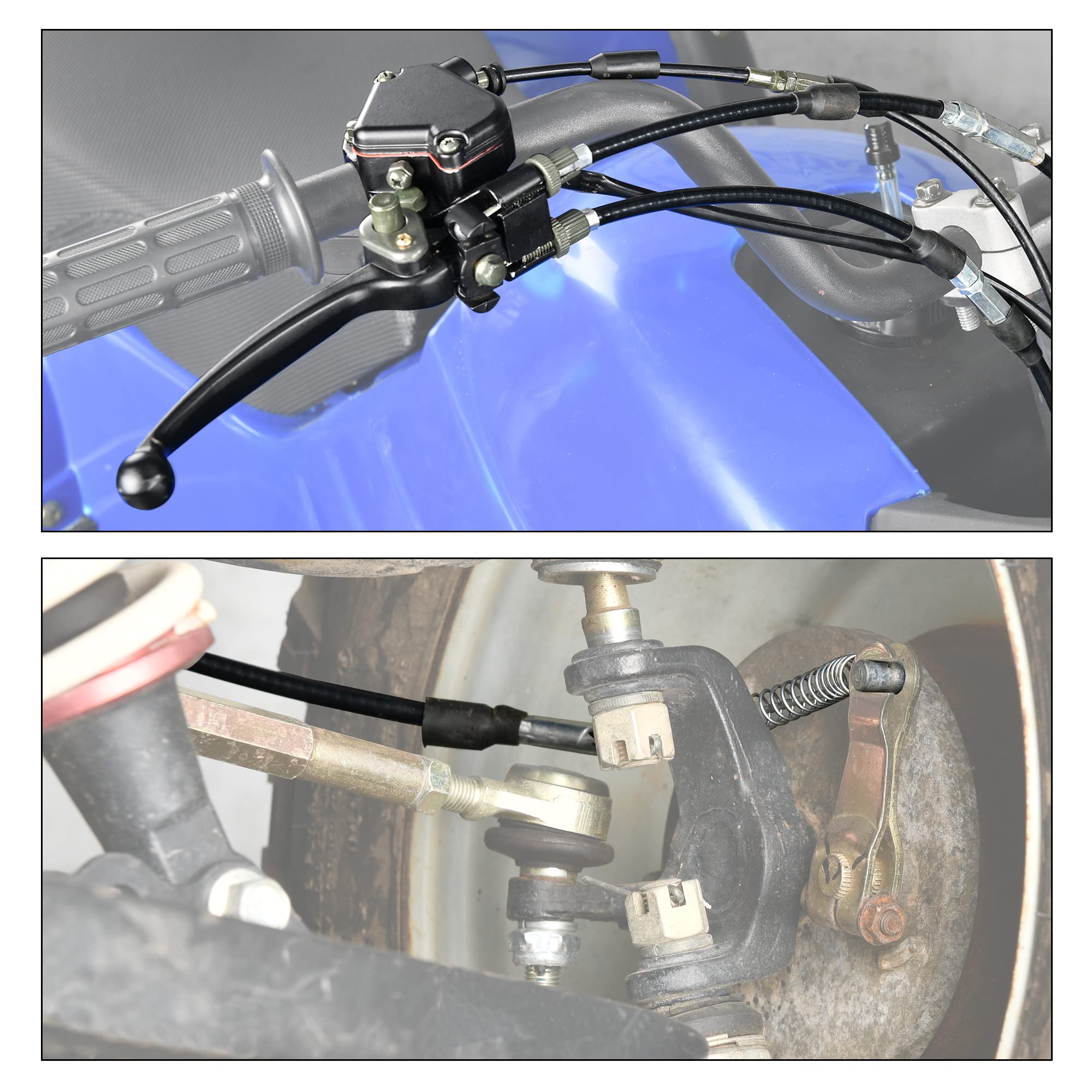 RUTU ATV Thumb Throttle & Brake Cable Kit - Full Metal Speed Governer with Brake Lever - Speed Limiter for 50cc, 90cc,150cc,250c