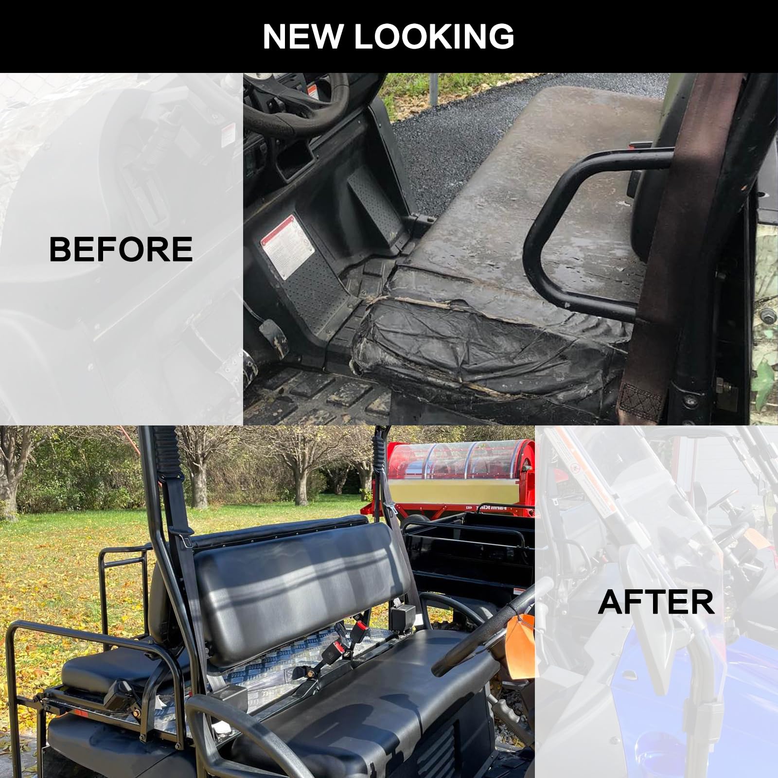 smotrcc UTV Ranger Seat Cover Compatible with Polaris Ranger 400 500 570 800 RZR 4x4 Midsize 2010-2014,Lower Seat Cover Soft Pro