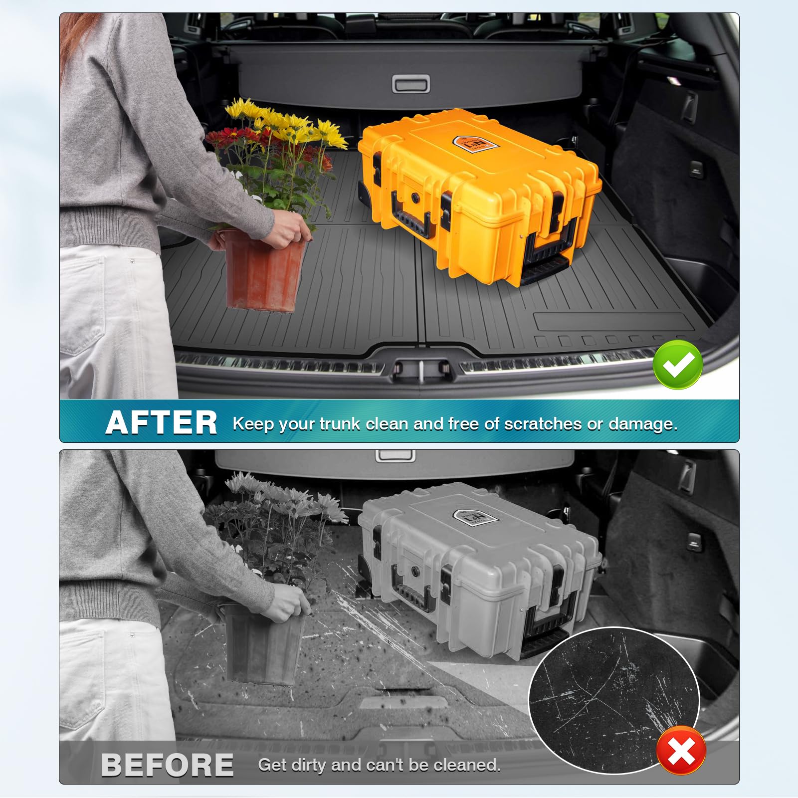 Mixsuper Custom Fit Cargo Liner for Volvo XC90 2016-2025, Trunk Liner for XC90 Accessories All Weather Cargo Mat Behind 2nd Row