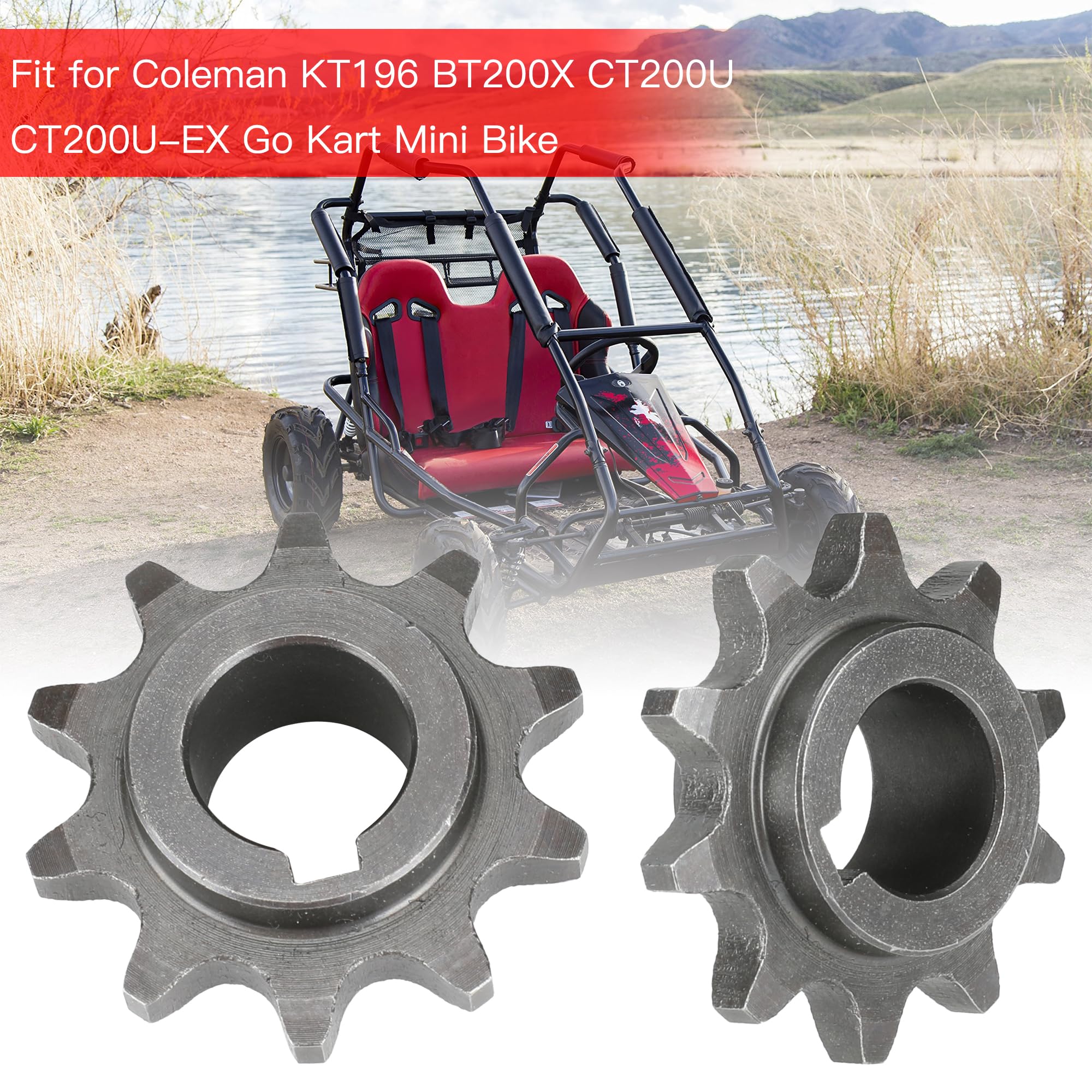 GREHUA 40 41 420 Chain Sprocket 10 Tooth 5/8'' Bore 3/16'' Keyway for Coleman CT200U BT200X CT200U-EX KT196 200cc Trailmaster XR