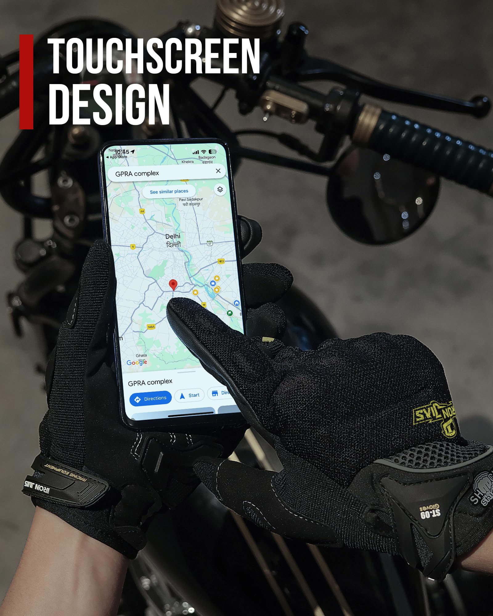 Borleni Motorcycle Riding Gloves Touch Screen Full Finger Gloves Motocross Road Racing Bike Outdoor Sports Gloves For Women Men