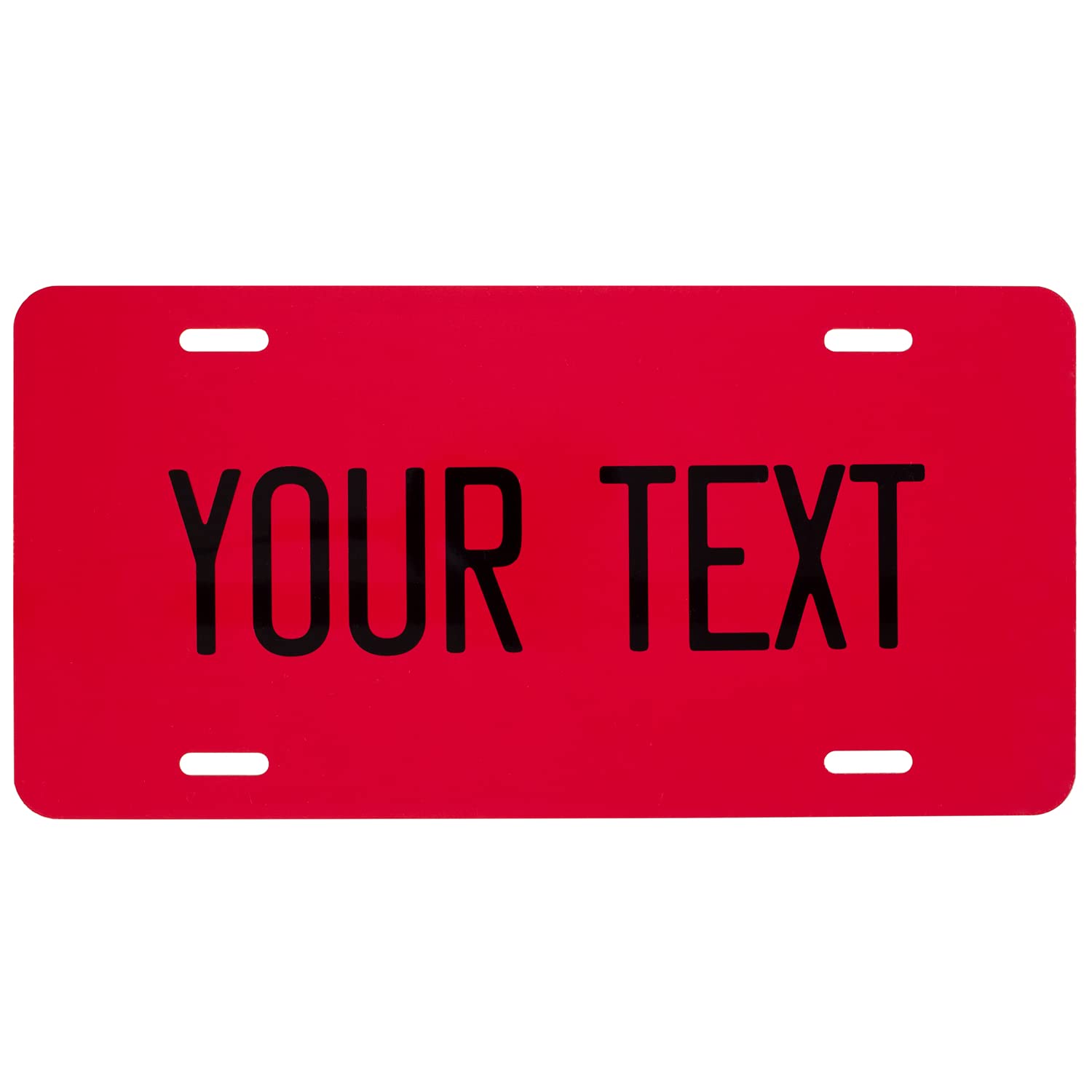 Custom License Plate For Front Of Car - Personalized Car Tags - 6” X 12” Universal Fit (Red)