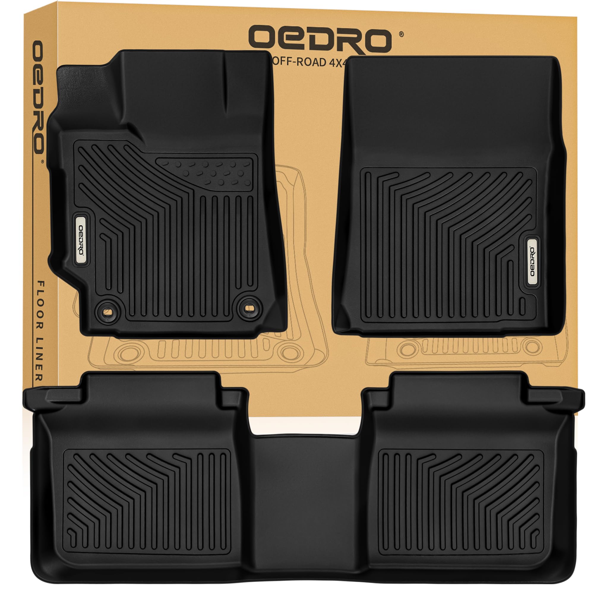 Oedro Floor Mats Fit For 2015-2017 Toyota Camry Standard Models, Tpe All-Weather Camry Car Mats Includes 1St And 2Nd Row: Front,