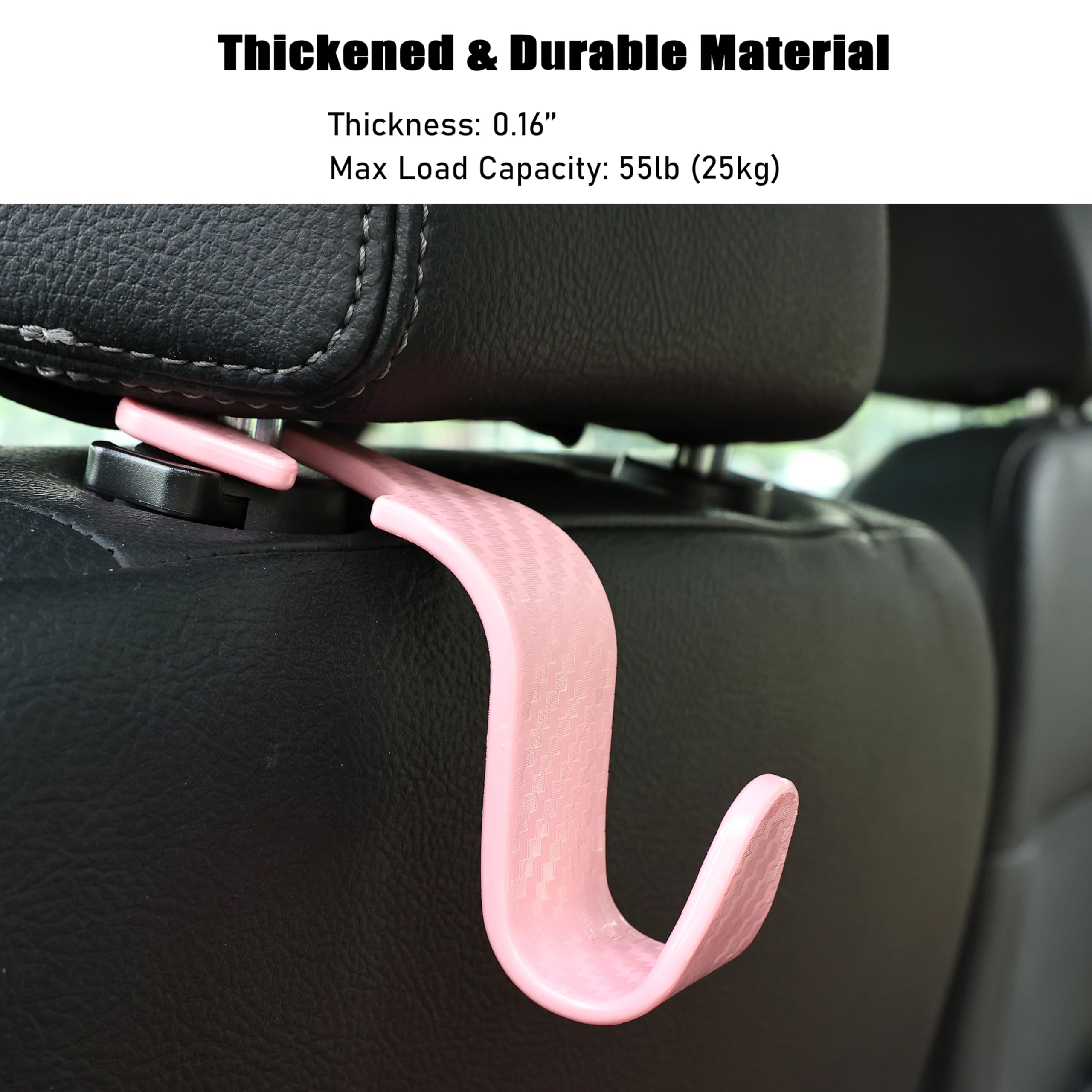 Toiyason Car Seat Headrest Hook Universal Vehicle Seat Hook Hangers Interior Storage Organizer for Purse Handbag Coats Umbrellas