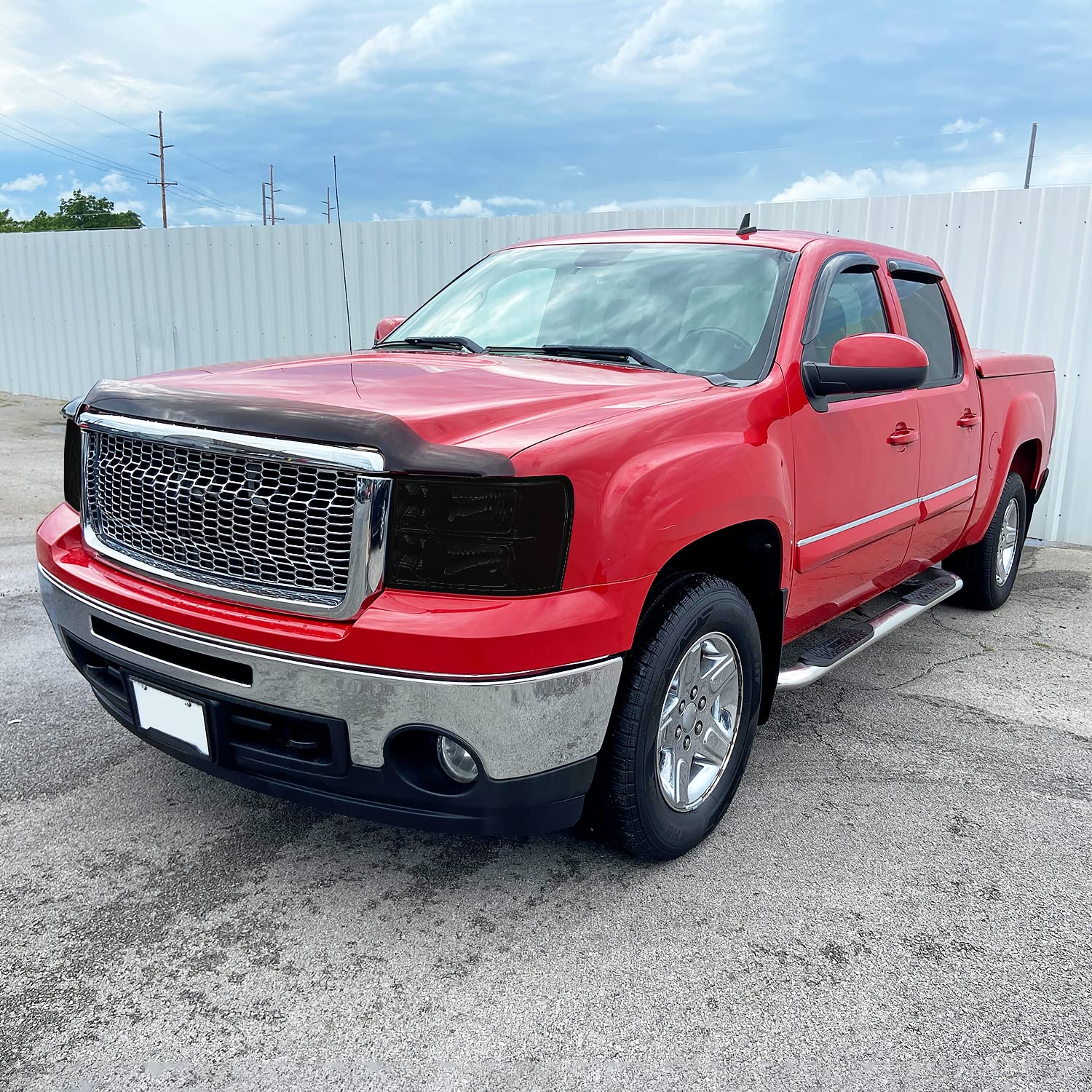 Spec-D Tuning Smoke Lens Headlights Amber Compatible With Gmc Sierra 1500 2007-2013, 07-14 Gmc Sierra Denali, 09-13 Hybrid, L+R