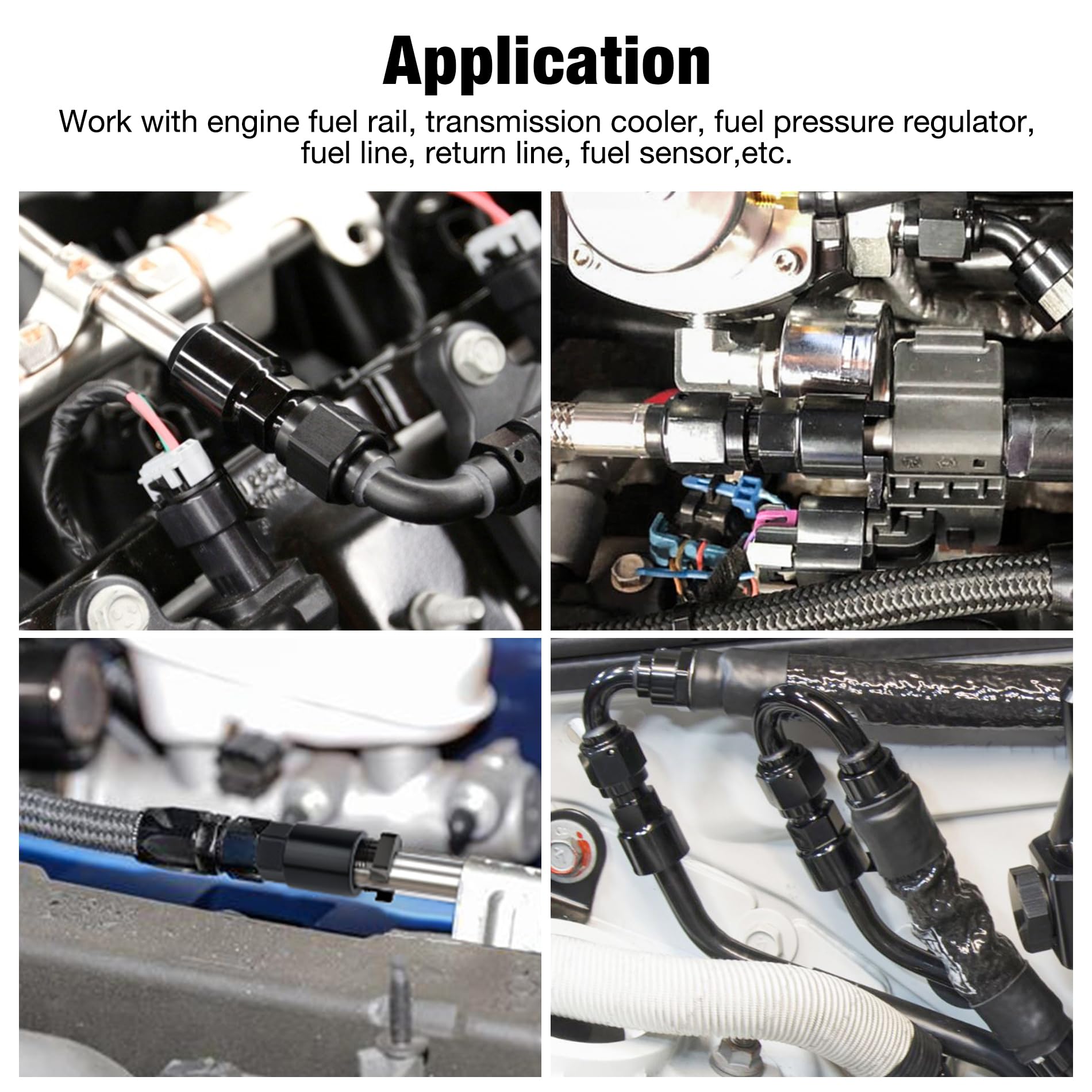 Evil Energy 6An Male To 5/16'' Quick-Disconnect Female Efi Fuel Rail Fitting Aluminum