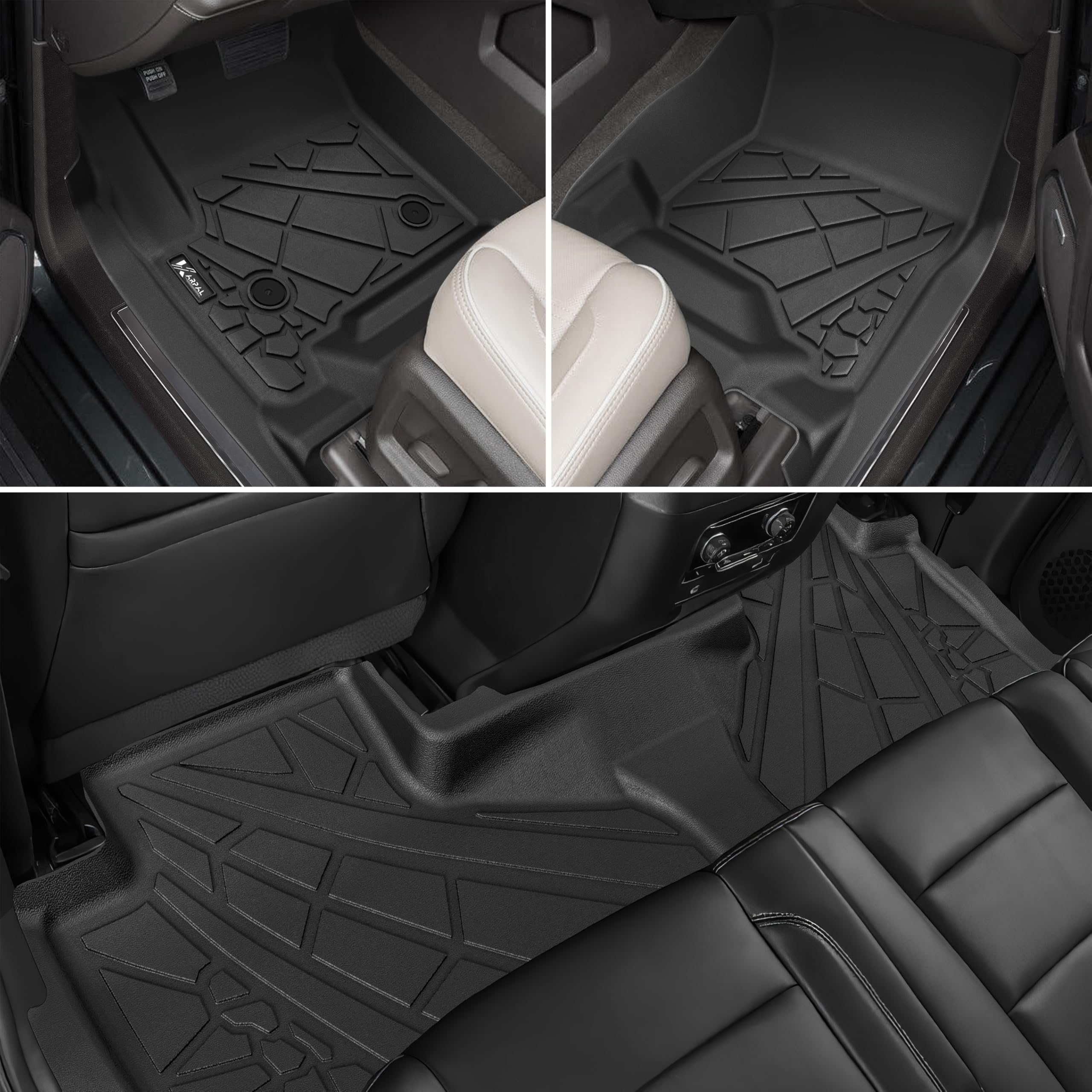 Karpal Floor Mat & Trunk Mat Fit For 2021-2024 Chevrolet Suburban/Gmc Yukon Xl 7 Seats, Tpe Rubber Cargo Mat Chevy Suburban Acce